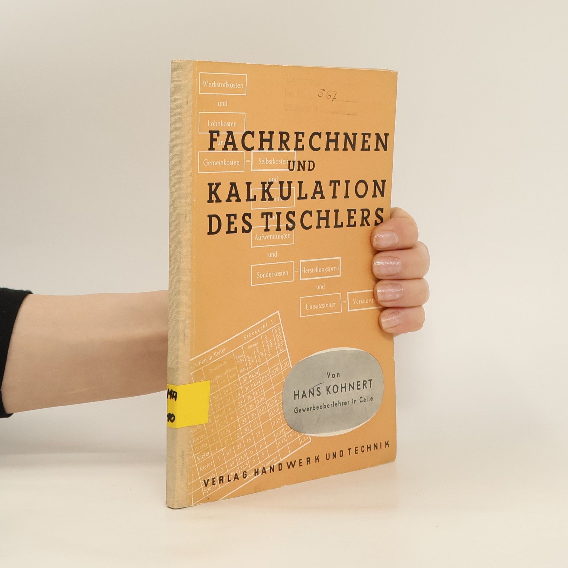 Hans Kohnert Fachrechnen und Kalkulation des Tischlers