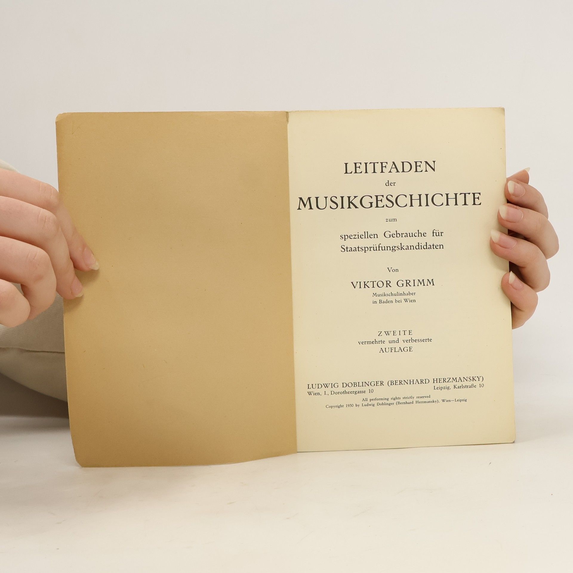 Viktor Grimm Leitfaden der Musikgeschichte