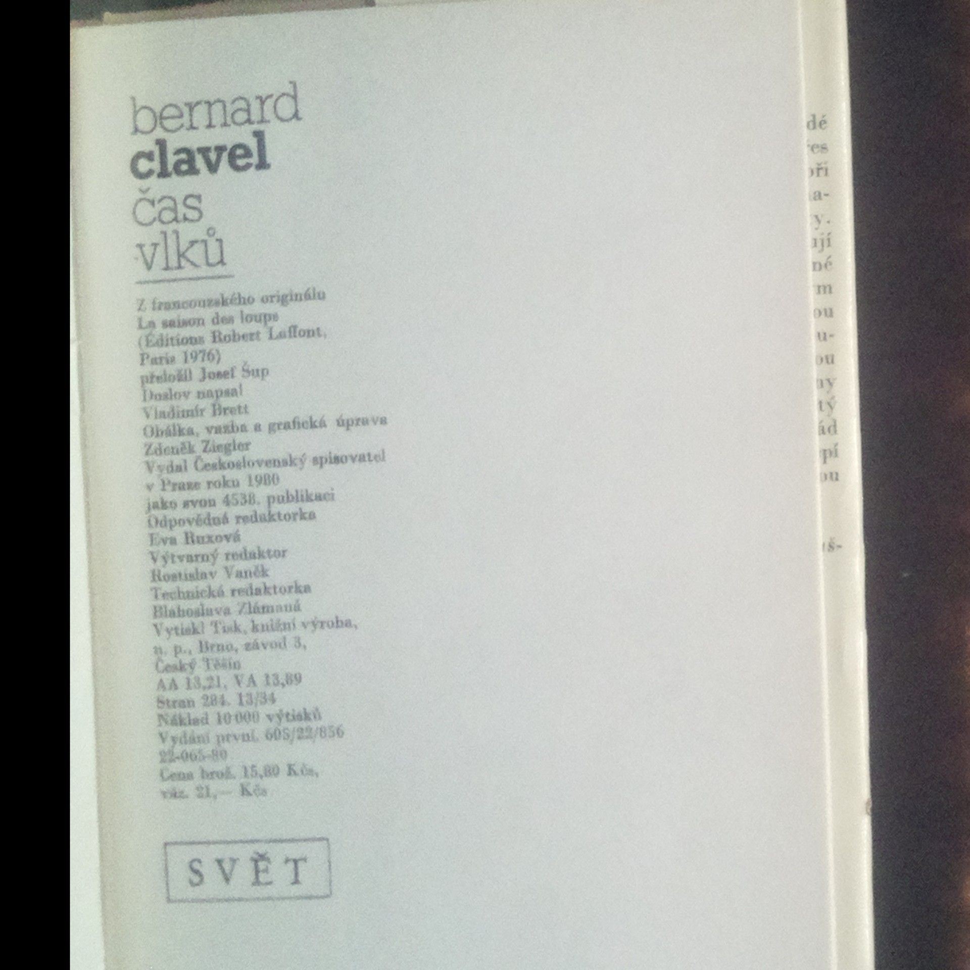 Bernard Clavel Čas vlků