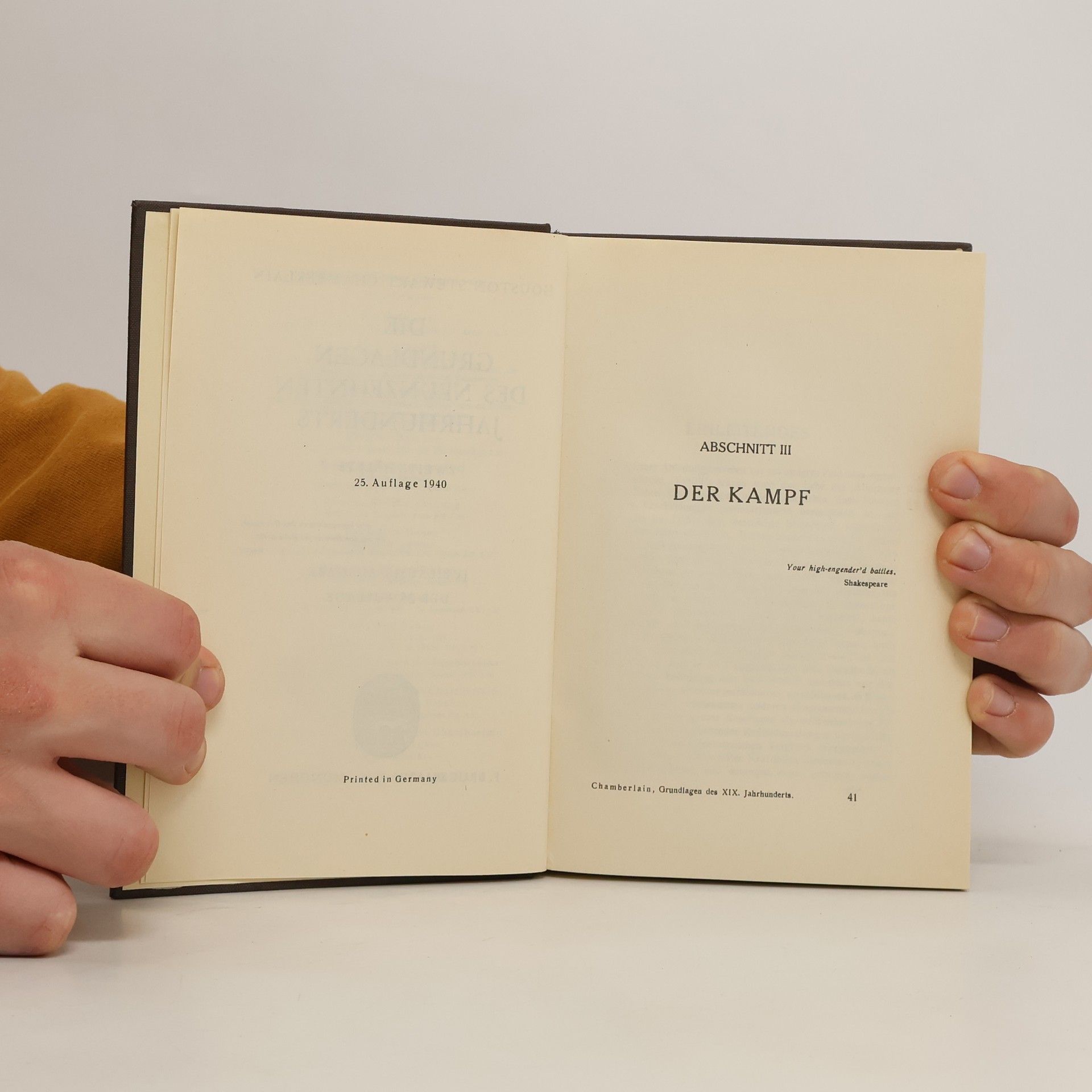 Houston Stewart Chamberlain Die Grundlagen des neunzehnten Jahrhunderts I-II