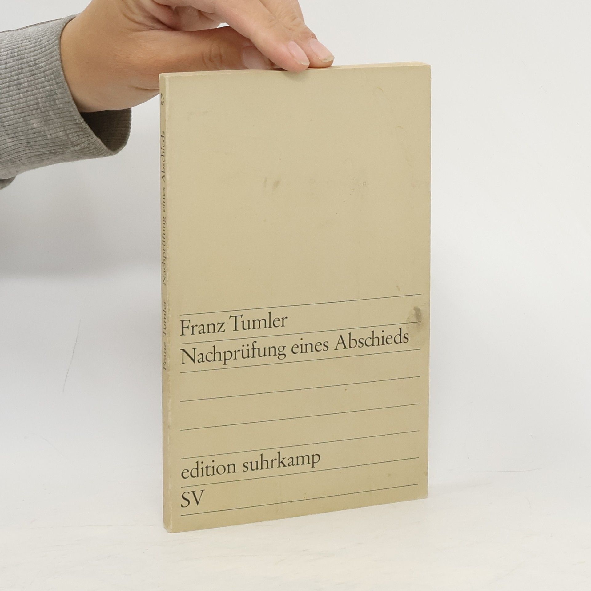 Franz Tumler Nachprüfung eines Abschieds