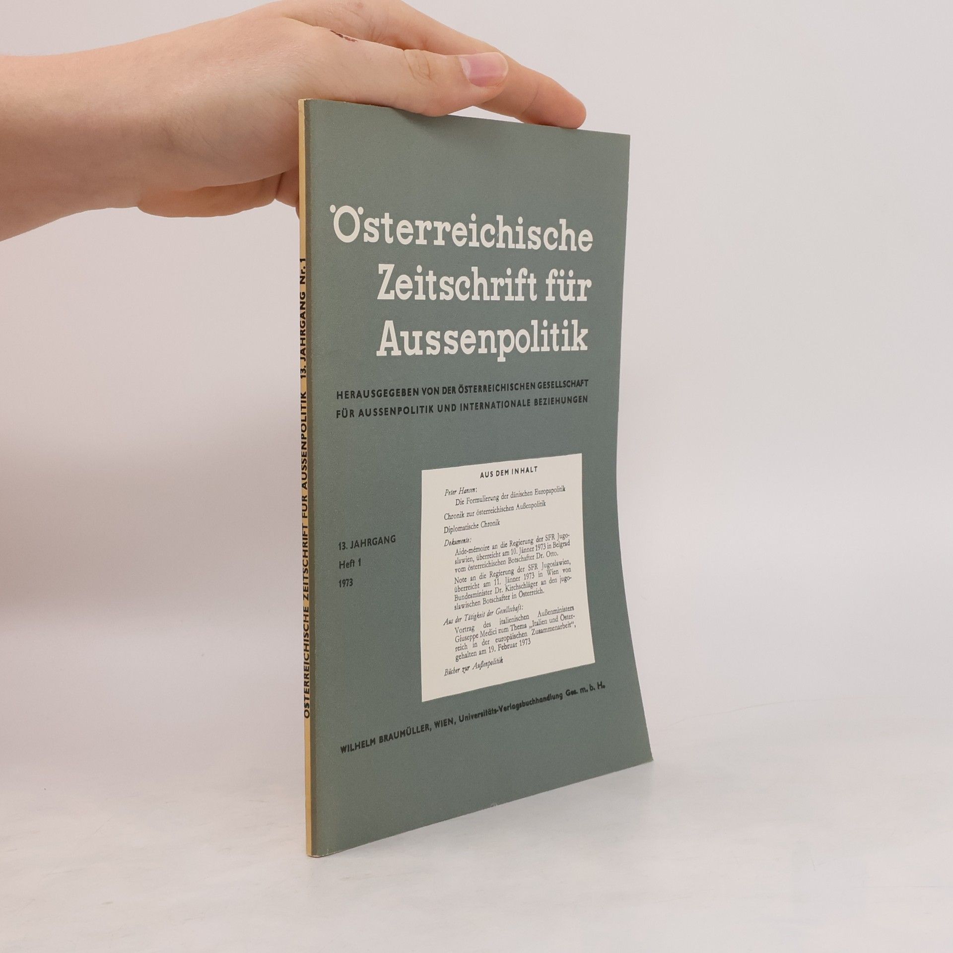 Collectif d'auteurs Österreichische Zeitschrift für Aussenpolitik 1