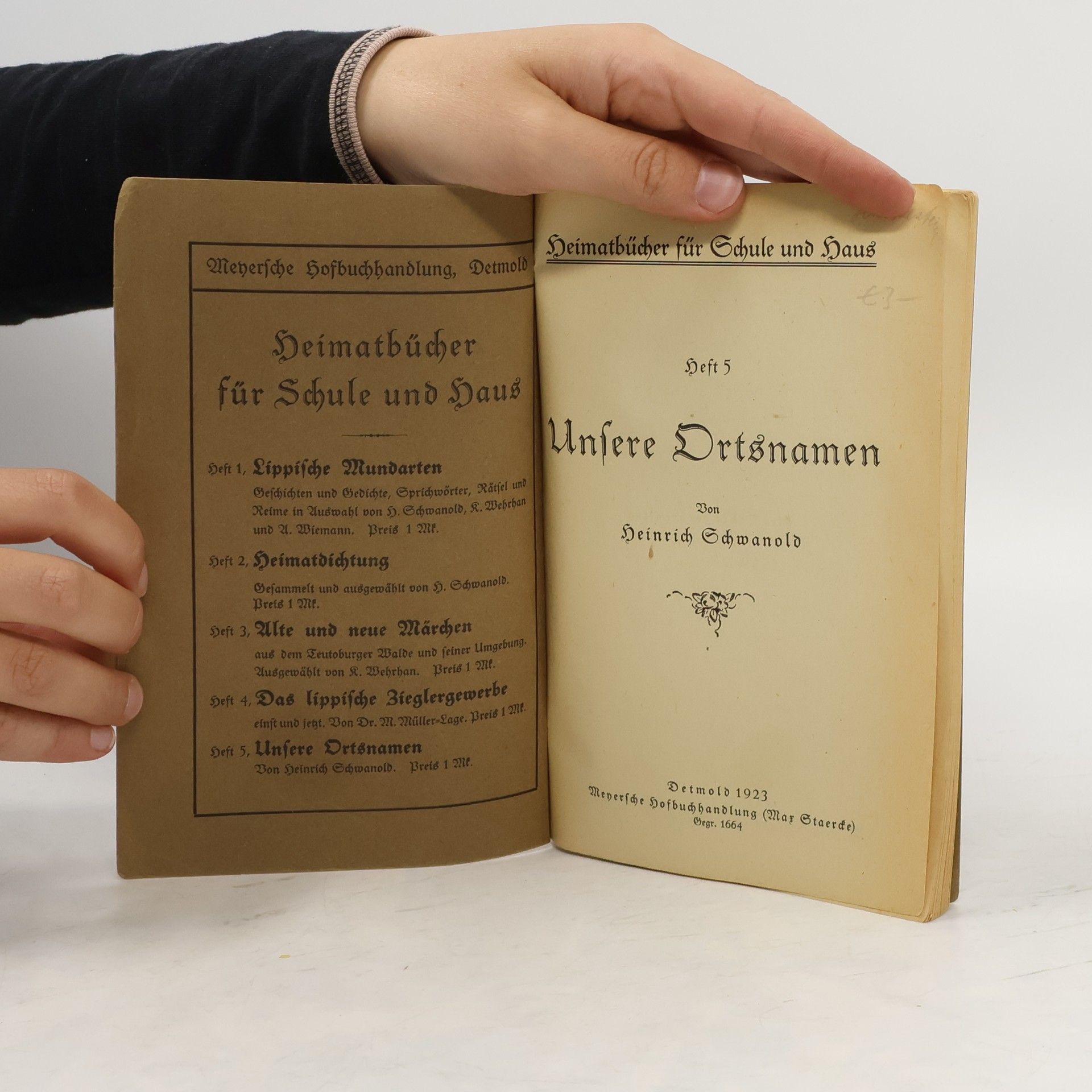 Heinrich Schwanold Unsere Drtsnamen