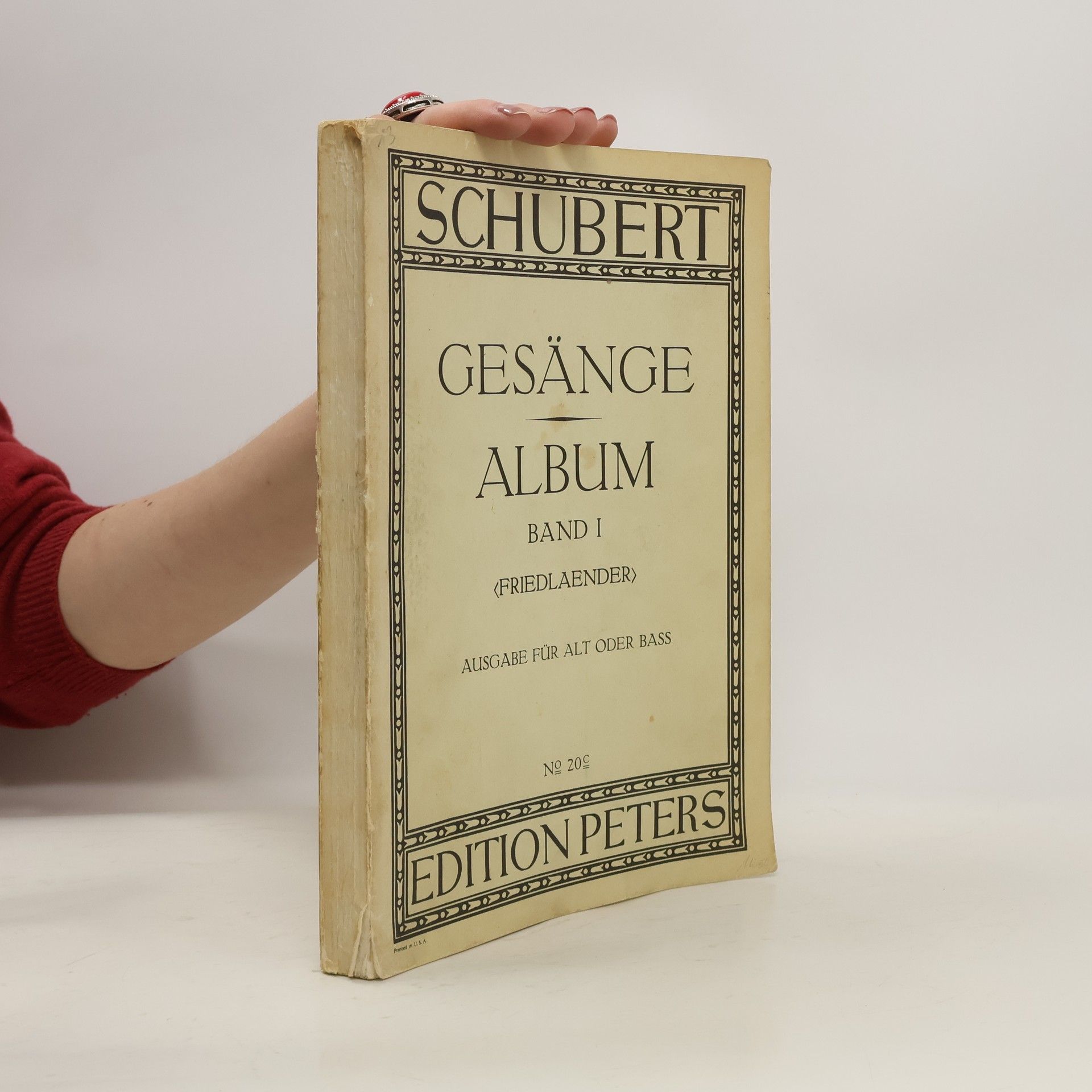 Franz Schubert Gesänge Album Band I. Friedlaender ausgabe für Alt oder Bass
