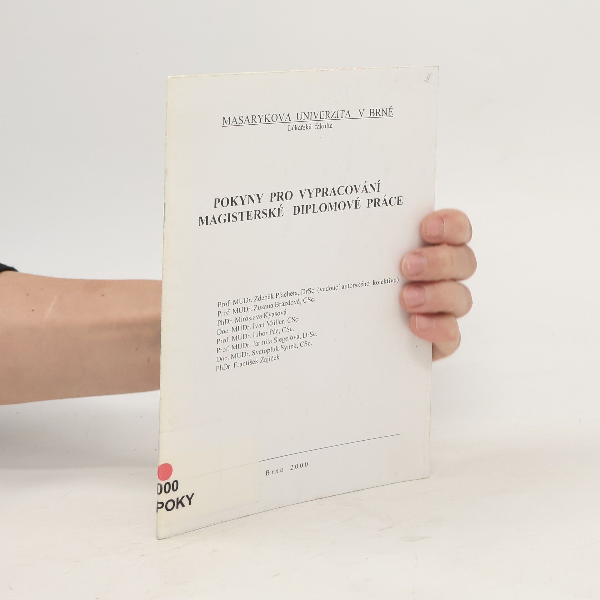 kolektiv Pokyny pro vypracování magisterské diplomové práce