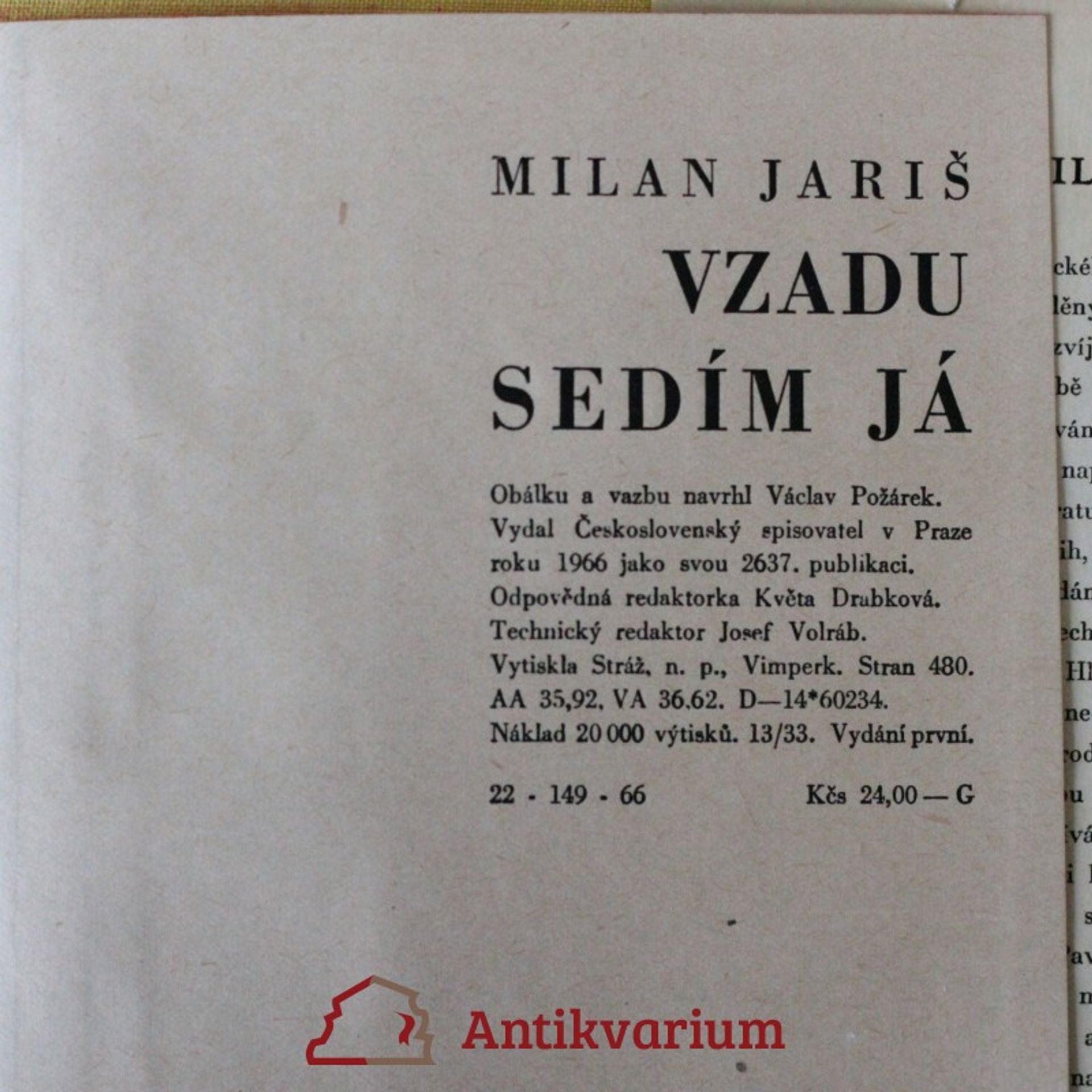 Milan Jariš Vzadu sedím já