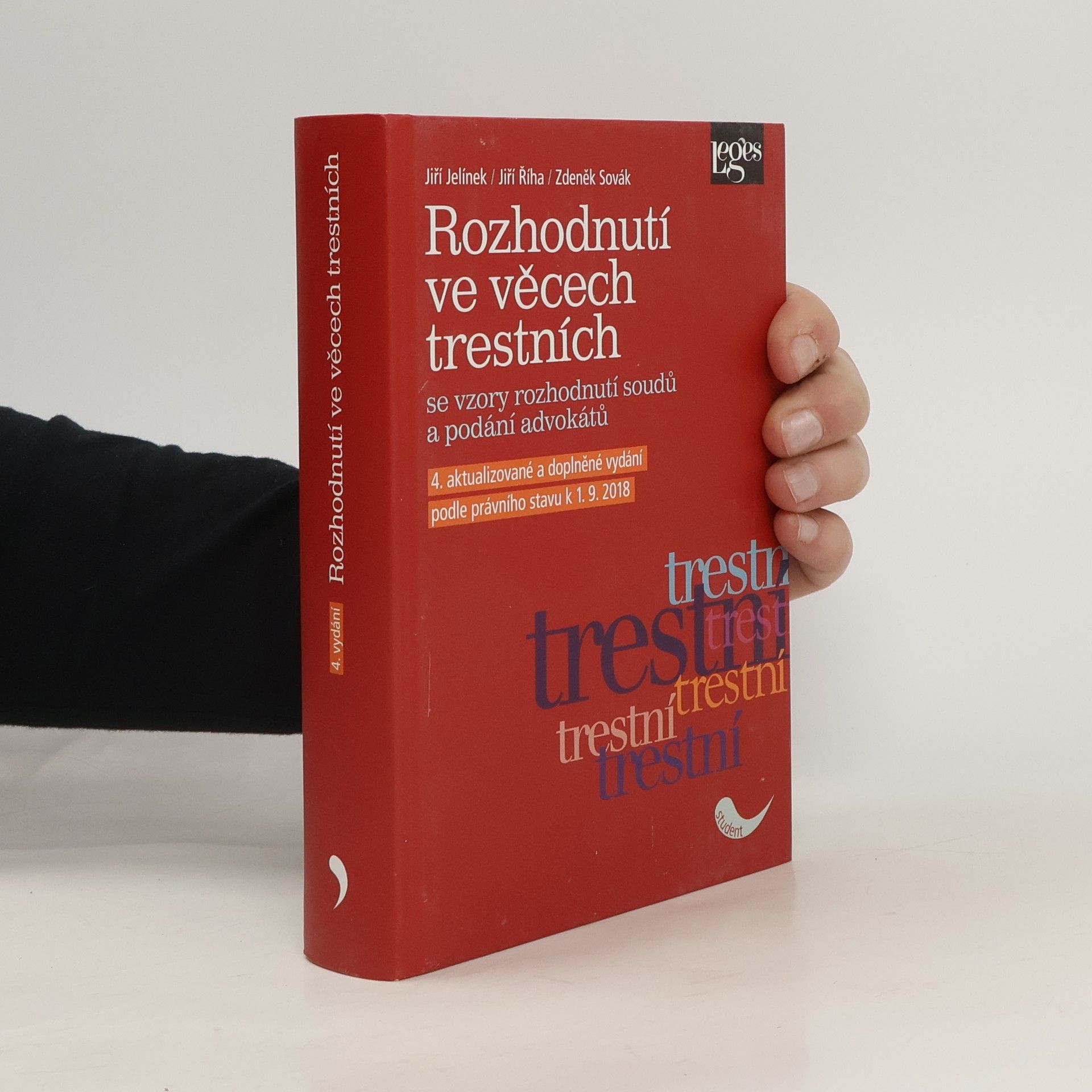 Jiří Jelínek Rozhodnutí ve věcech trestních : se vzory rozhodnutí soudů a podání advokátů