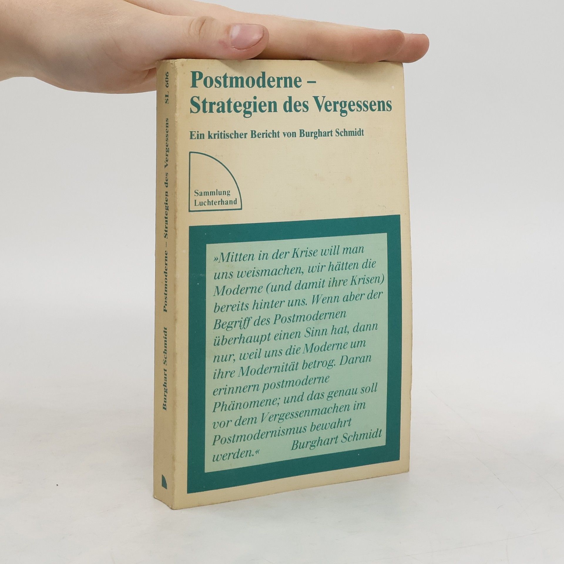 Burghart Schmidt Postmoderne - Strategien des Vergessens