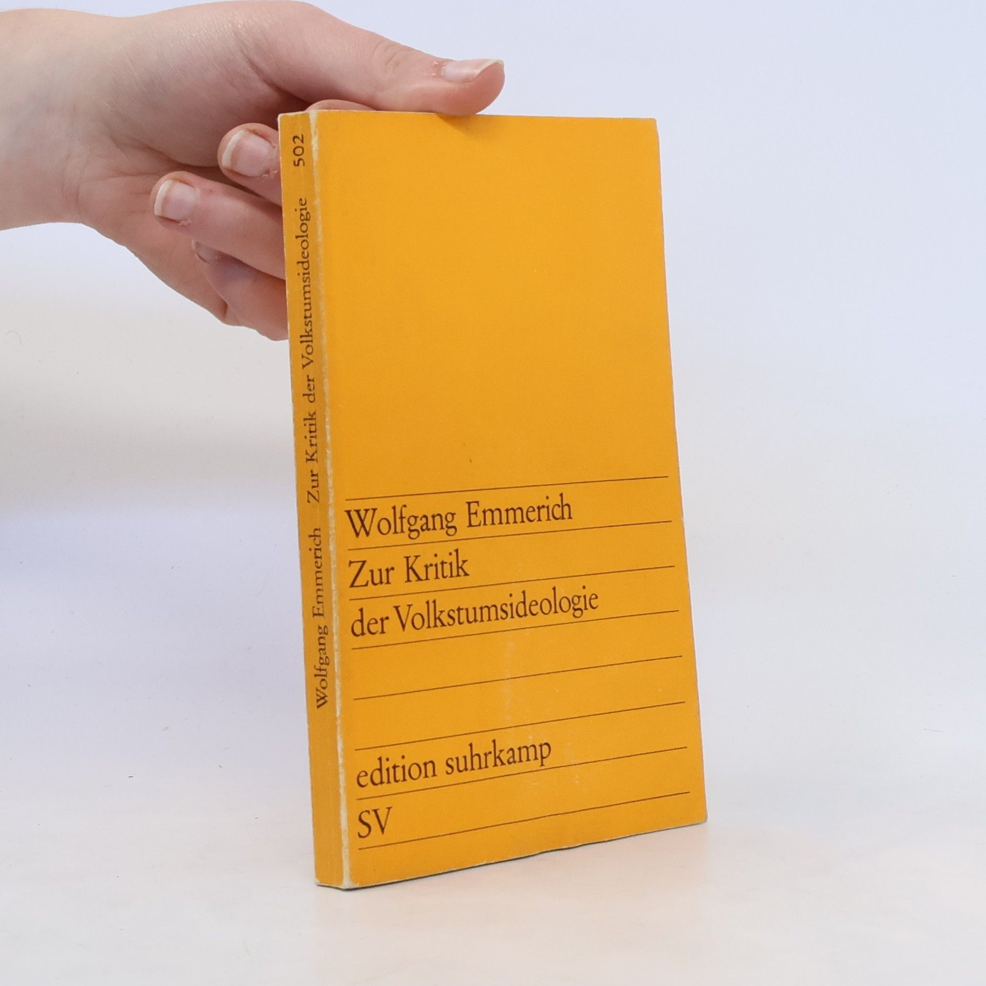 Wolfgang Emmerich Zur Kritik der Volkstumsideologie
