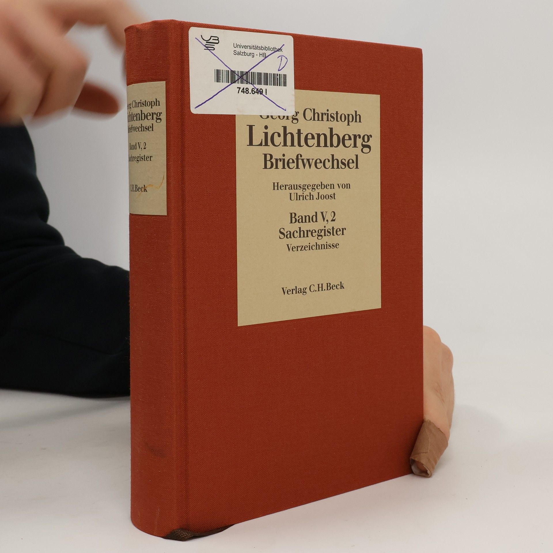 Georg Christoph Lichtenberg Lichtenberg Briefwechsel Bd. 5: Register