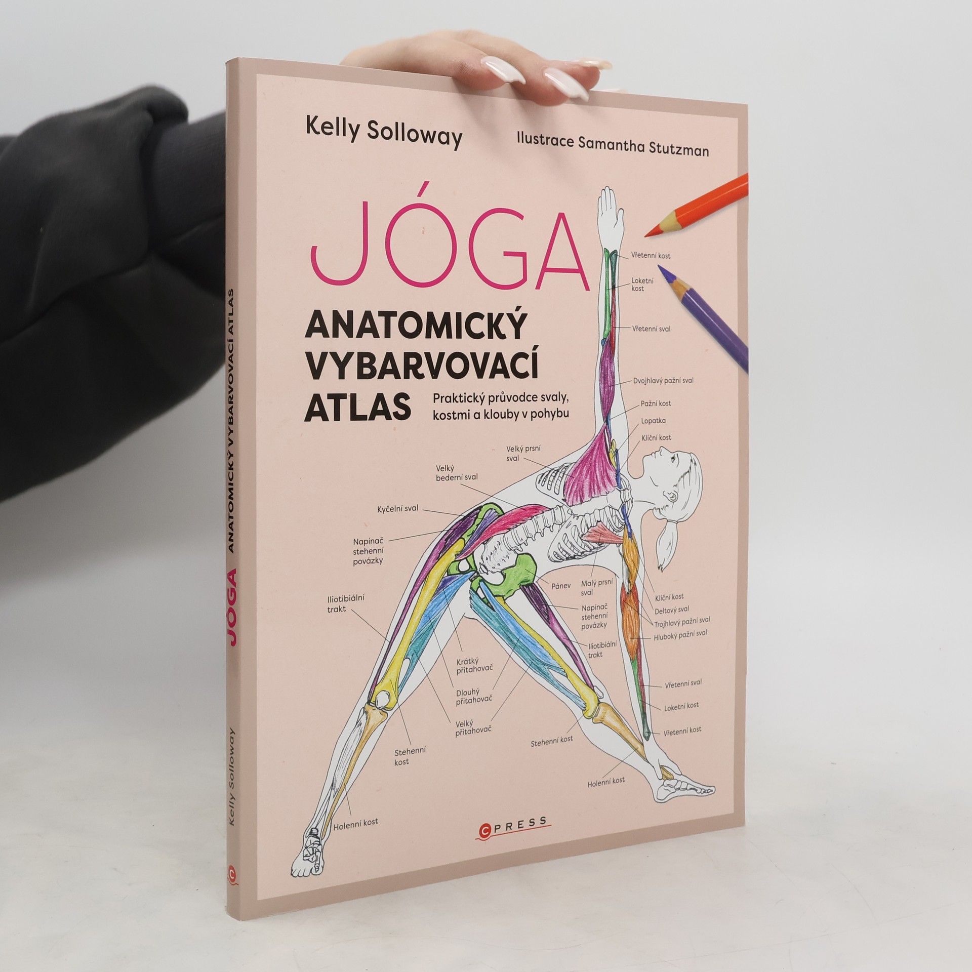Kelly Solloway Jóga. Anatomický vybarvovací atlas. Praktický průvodce svaly, kostmi a klouby v pohybu