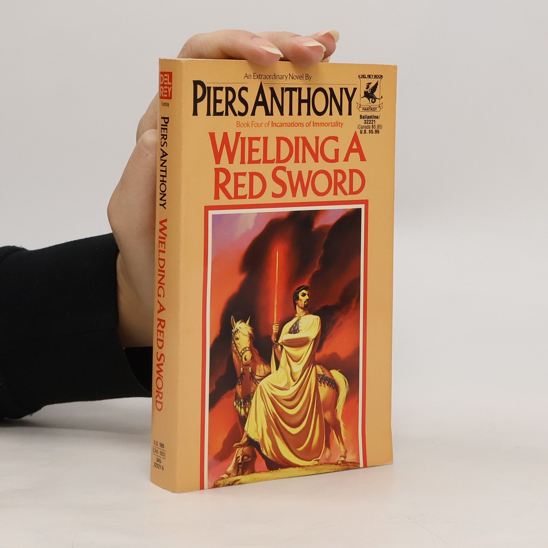 Piers Anthony Wielding a Red Sword