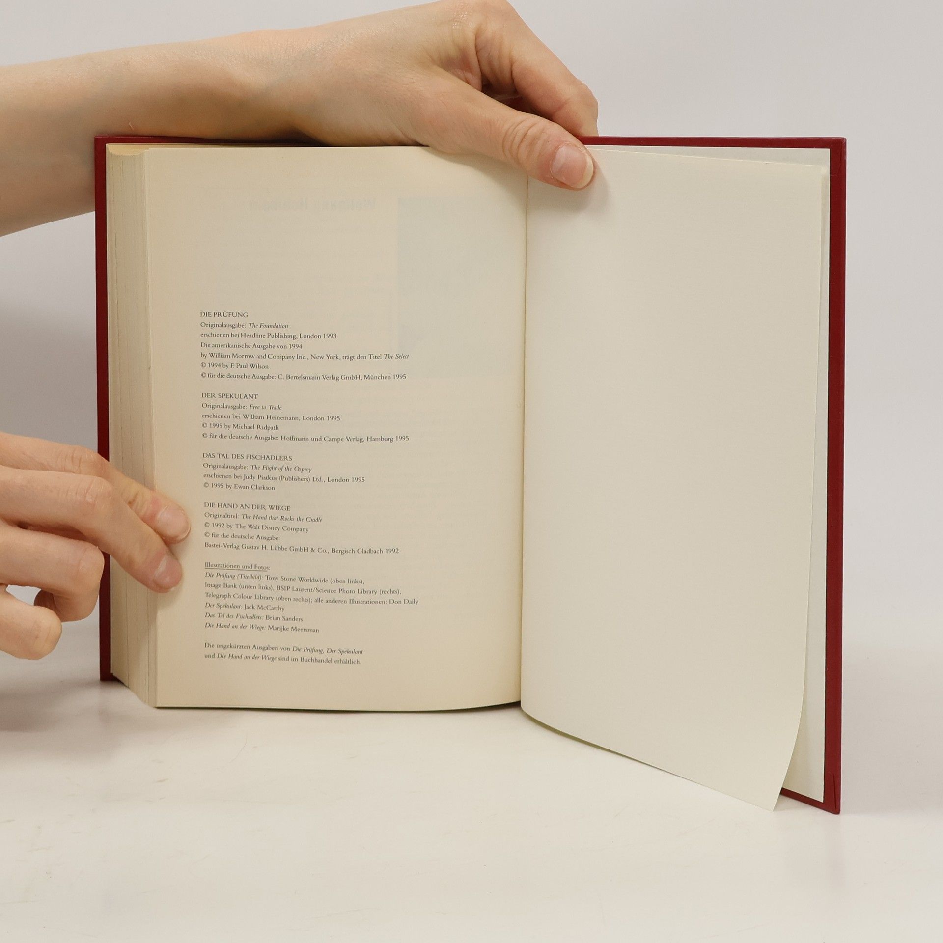 kolektiv Reader´s Digest Auswahlbücher. Die Prüfung. Der Spekulant. Das tal des Fischadlers. Die Hand an der Wiege.