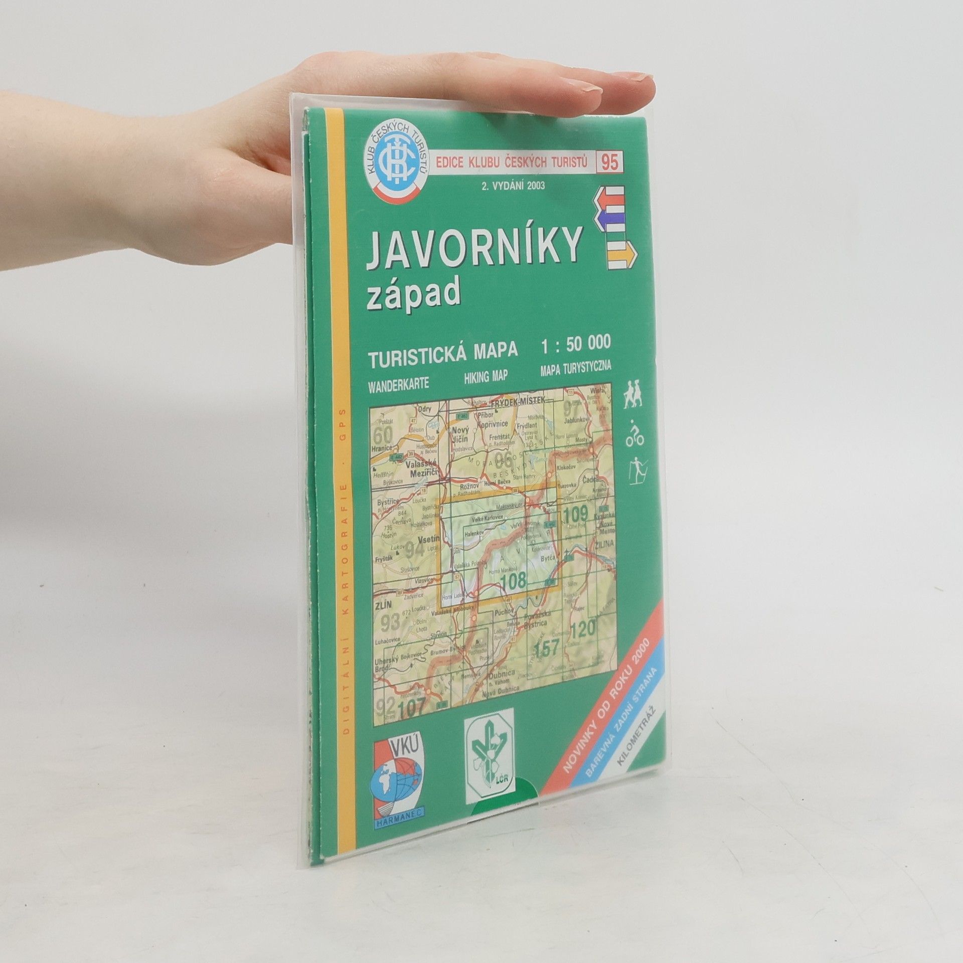 Klub českých turistů ( ) Javorníky - západ turistická mapa 1:50 000