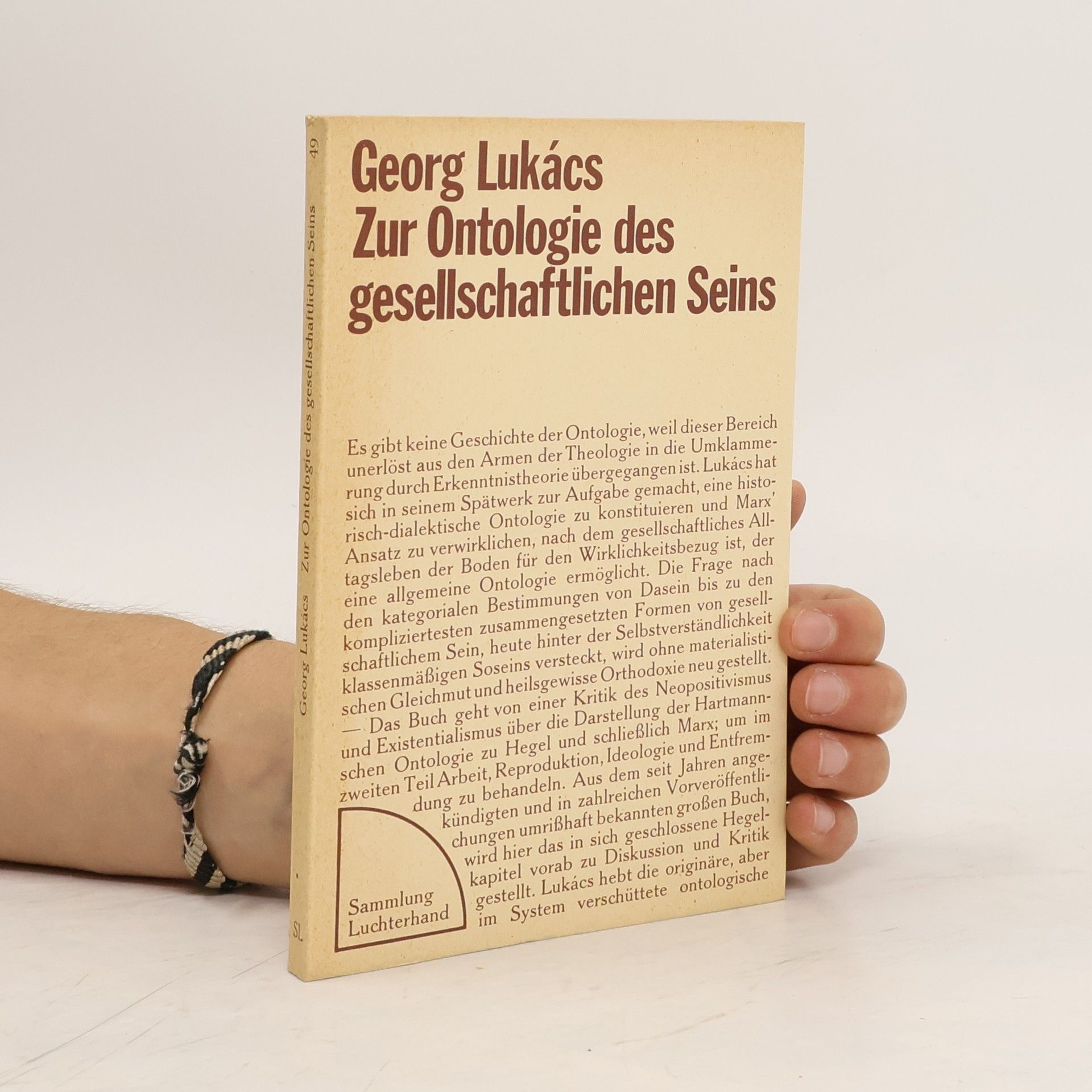 Georg Lukács Zur Ontologie des gesellschaftlichen Seins