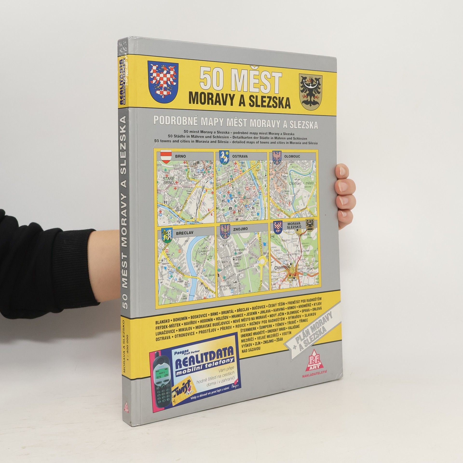 Kolektiv autorů 50 měst Moravy a Slezska: Podrobné mapy měst Moravy a Slezska