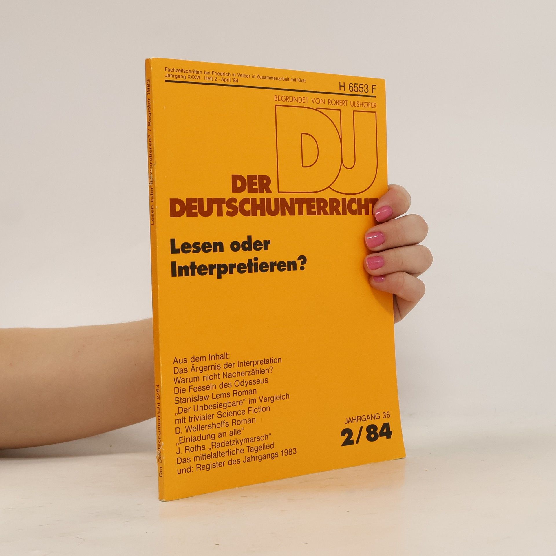 Collectif d'auteurs Der Deutschunterricht 2/84