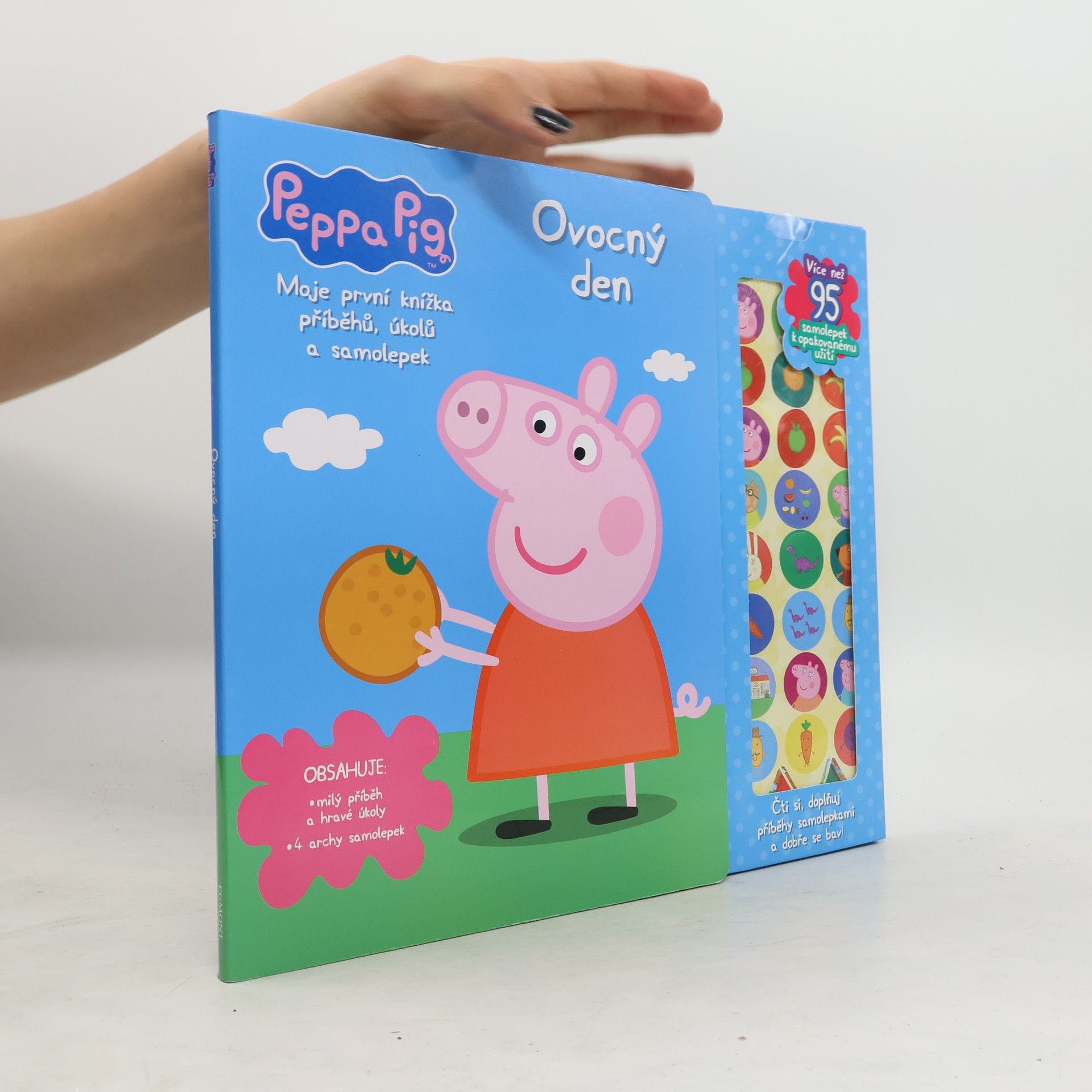Mariana Machová Peppa Pig: Ovocný den - Moje první knížka příběhů, úkolů a samolepek