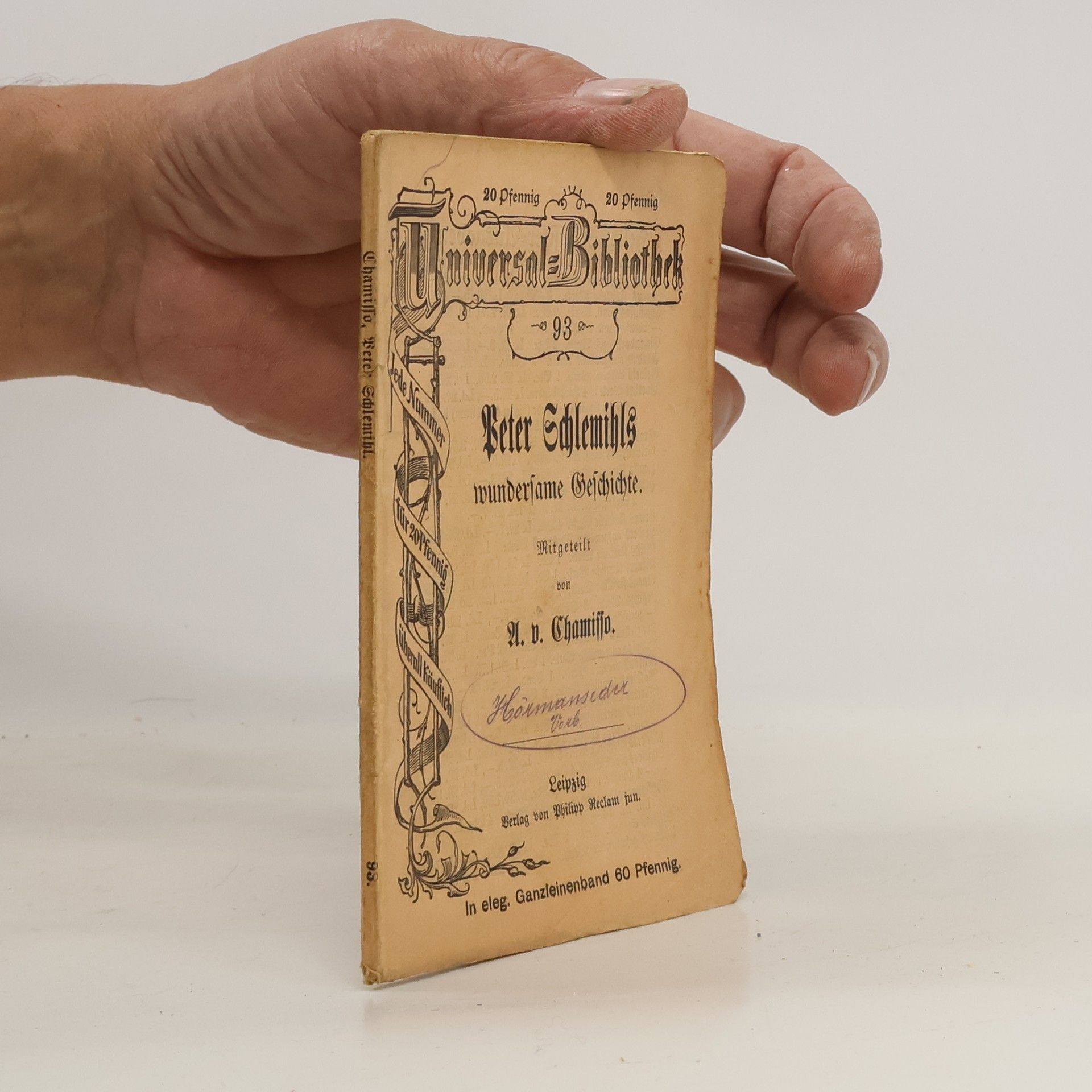 A. von Chamisso Peter Schlemihls wundersame Geschichte