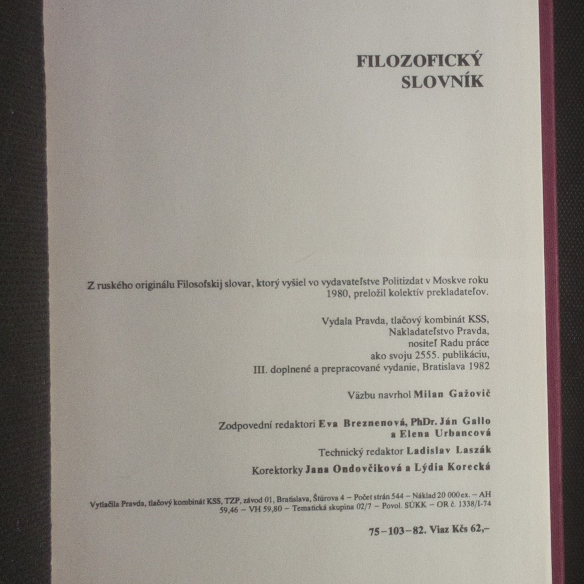 Auteurscollectief Filozofický slovník