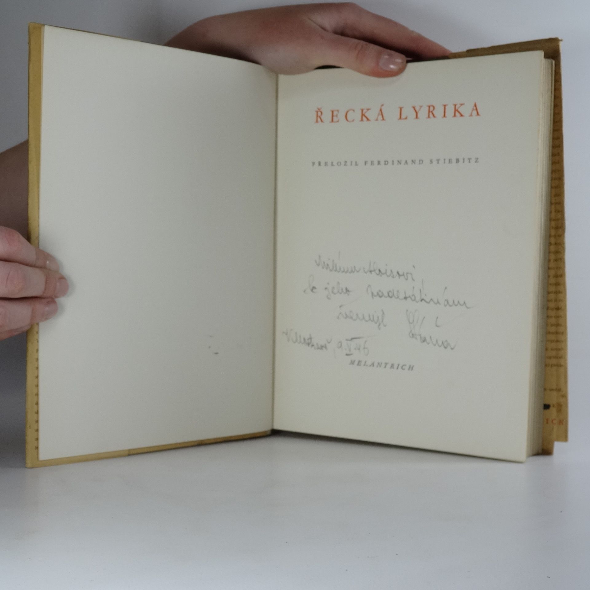 Ferdinand Stiebitz Řecká lyrika