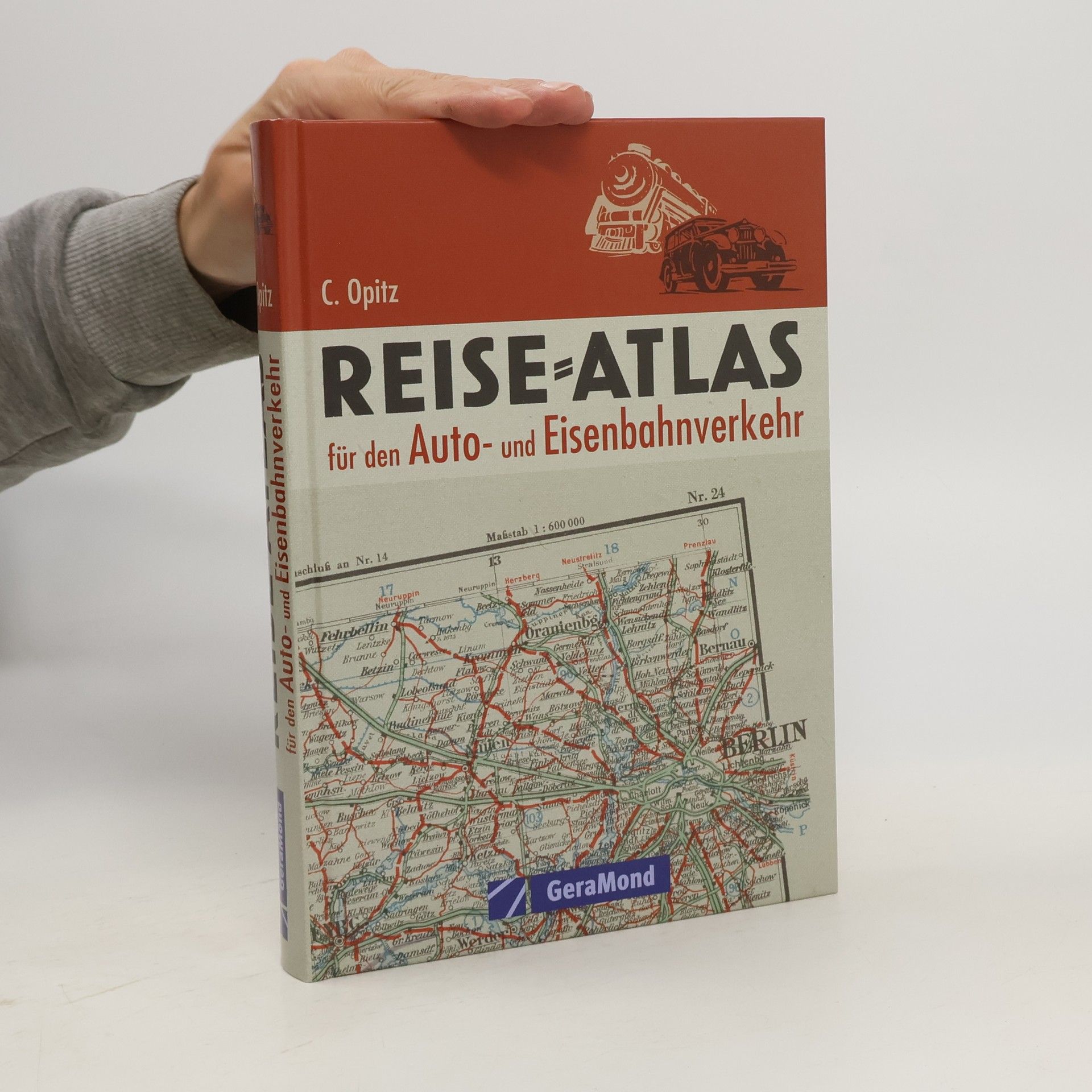 Carl Opitz Reise-Atlas für den Auto- und Eisenbahn-Verkehr von Deutschland, Österreich, Tschechoslowakei, Schweiz nebst Grenzgebieten ; Maßstab 1:600 000
