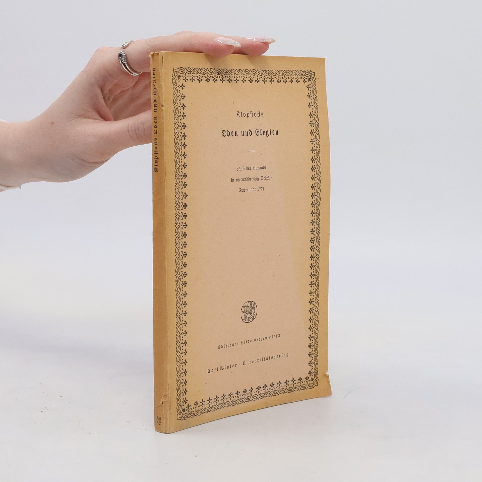 Autorenkollektiv Klopstocks Oden und Elegien. Nach der Ausgabe in vierunddreißig Stücken, Darmstatt 1771
