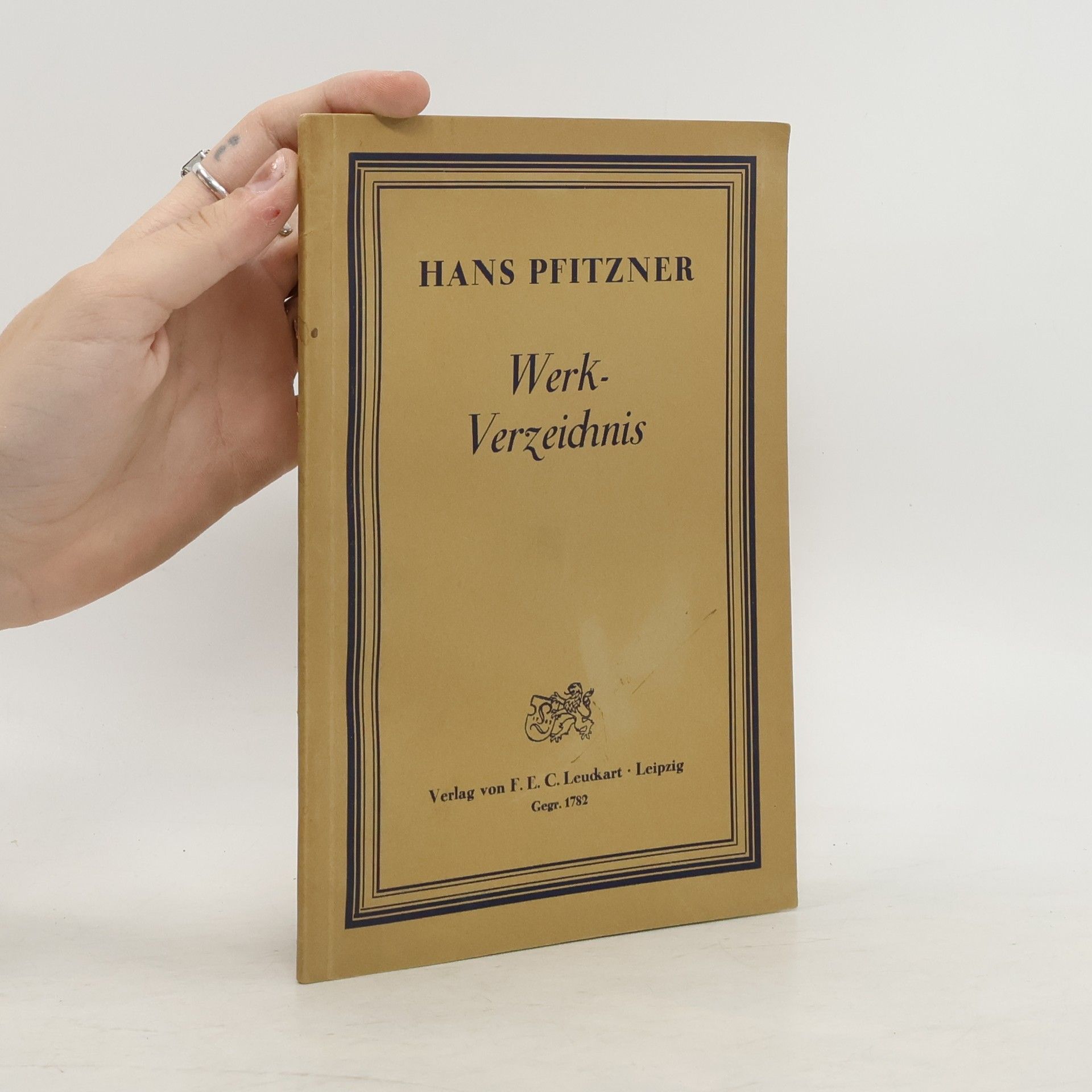 Hans Pfitzner Werk Verzeichnis