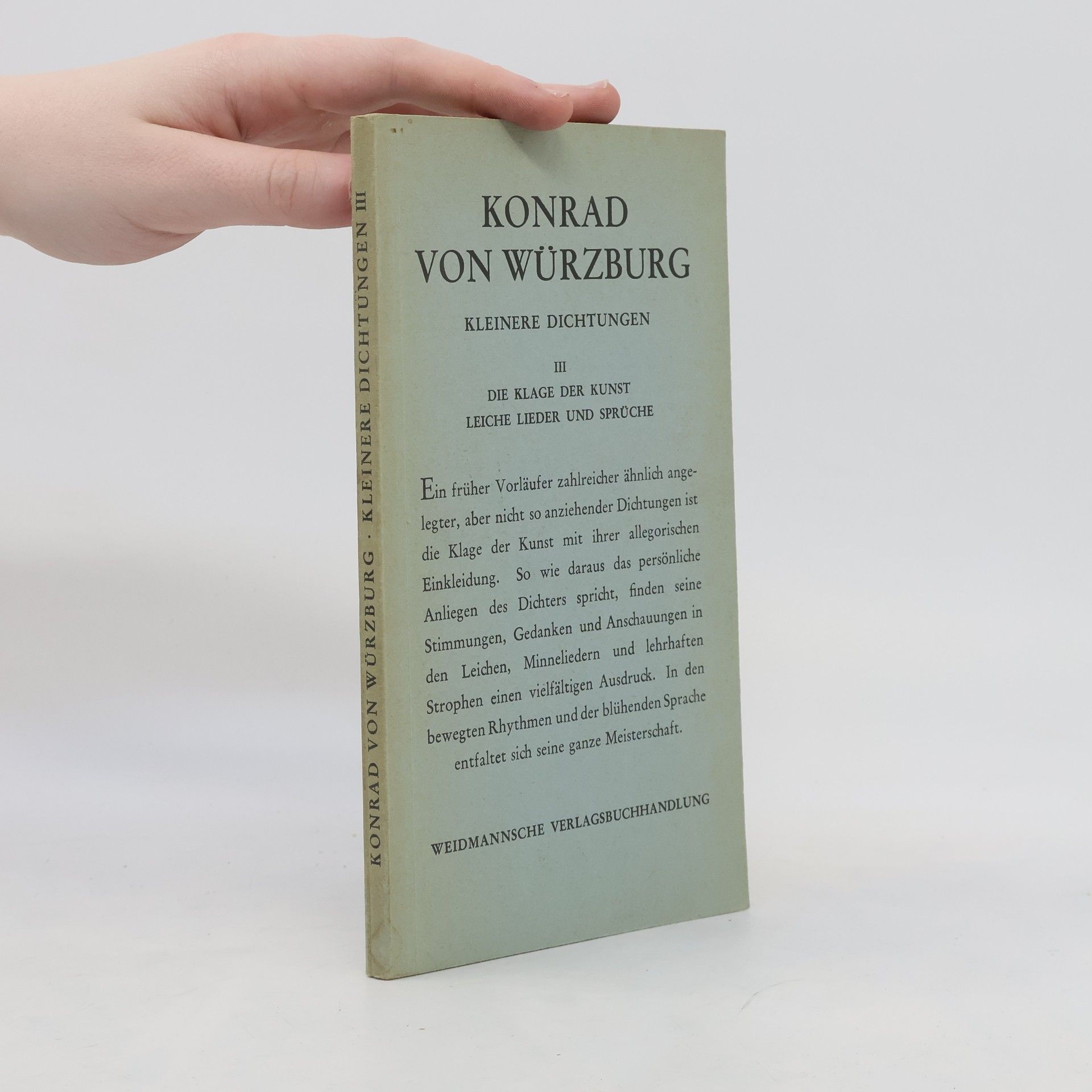 Konrad von Würzburg Kleinere Dichtungen III