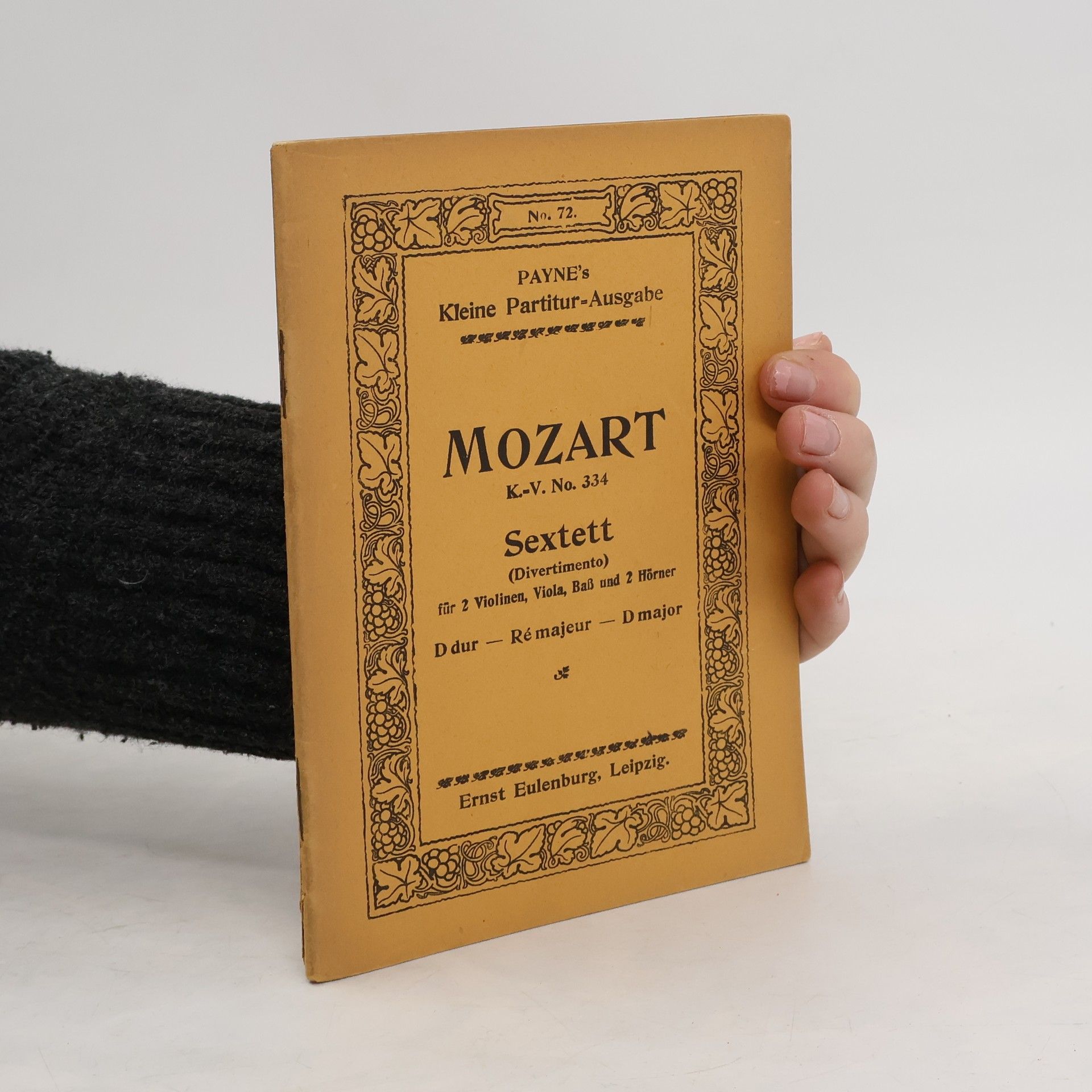 Wolfgang Amadeus Mozart Mozart K.-V. No. 334 Sextett (Divertimento) für 2 Violinen, Viola, Baß und 2 Hörner