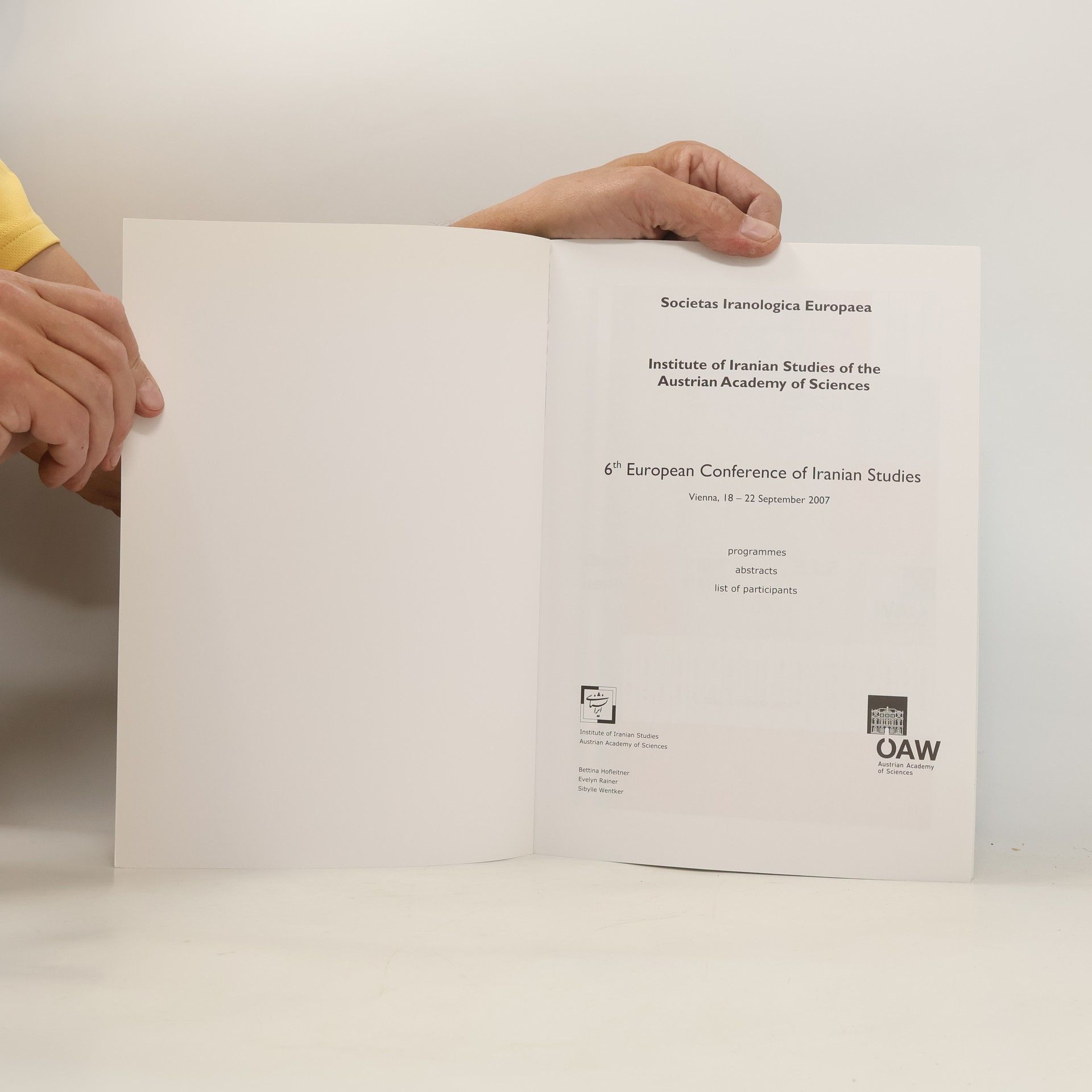 AA.VV. Societas Iranologica Europaea. Institute of Iranian Studies of the Austrian Academy of Sciences