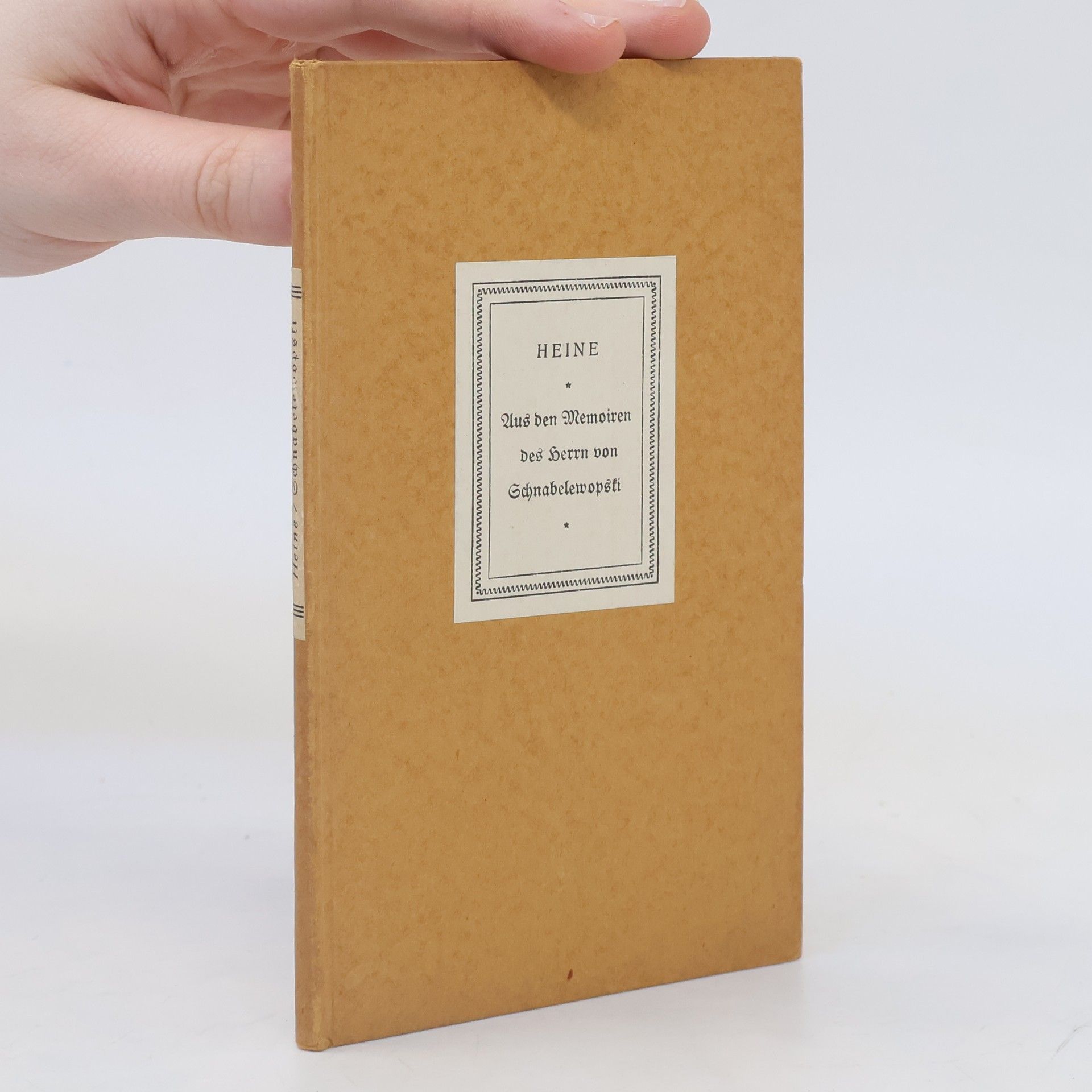 Heinrich Heine Aus den Memoiren des Herrn von Schnabelewopski