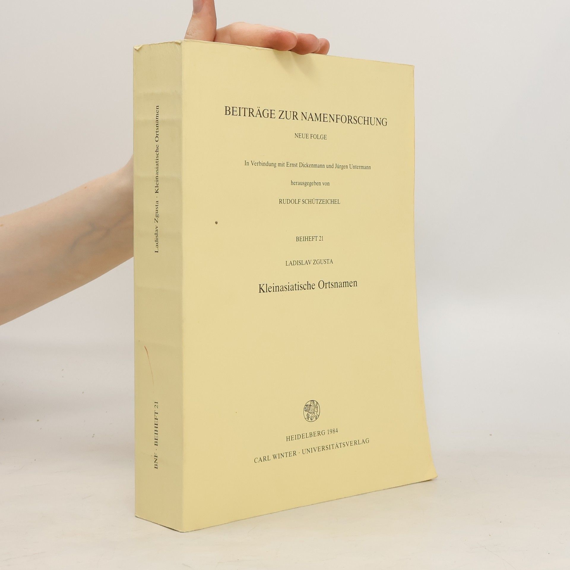 Ladislav Zgusta Kleinasiatische Ortsnamen