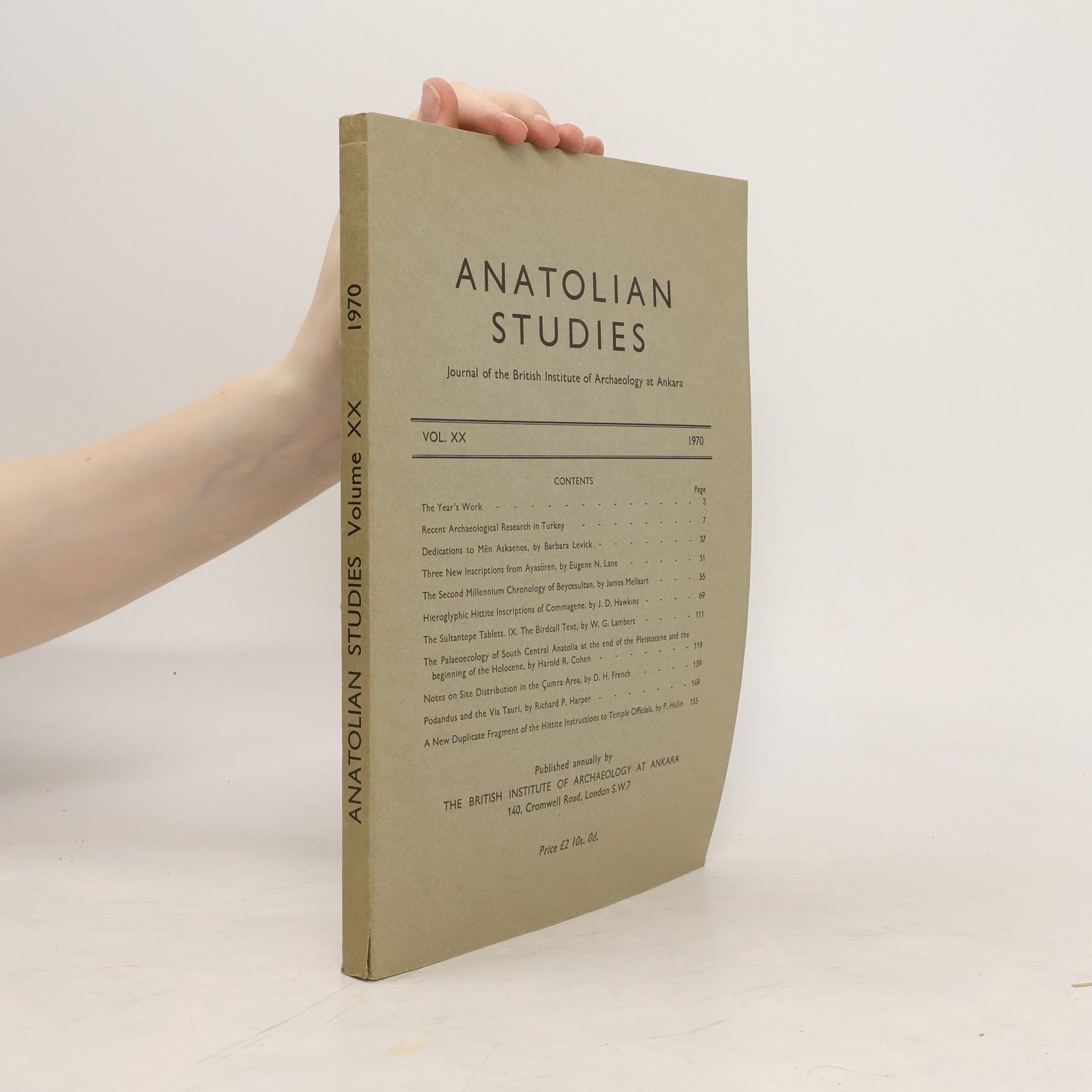 kolektiv  Anatolian Studies Vol. XX