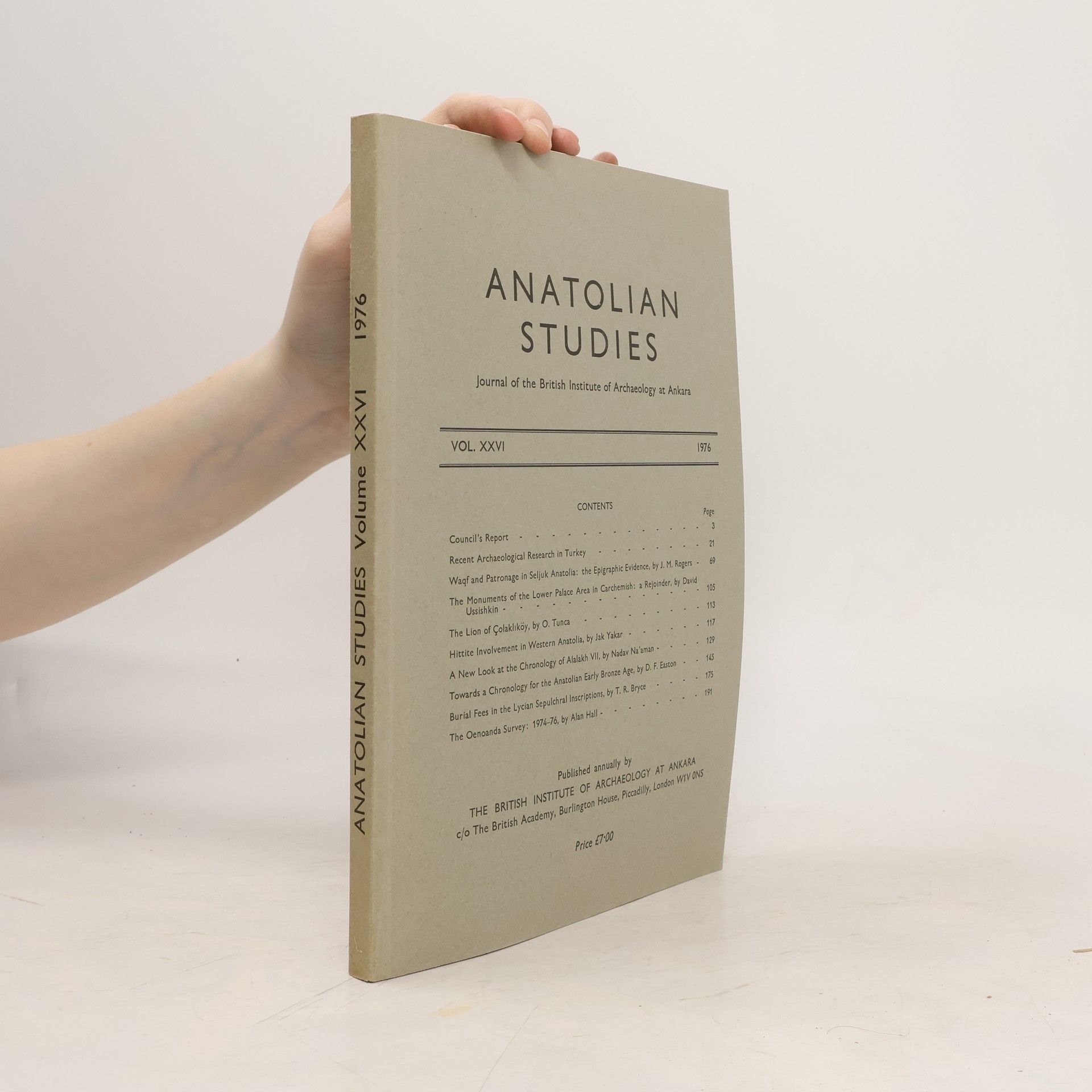 kolektiv Anatolian Studies Vol. XXV