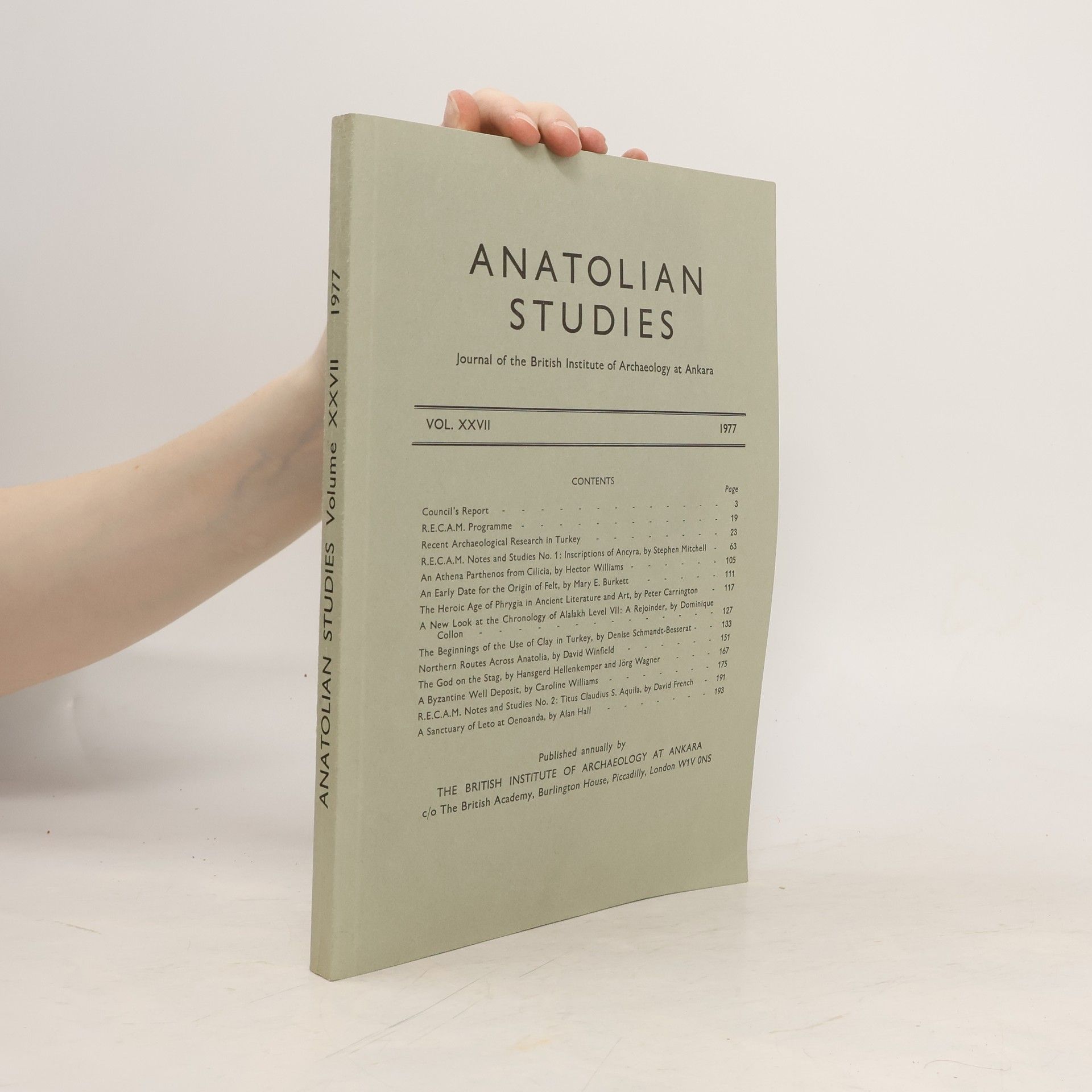 kolektiv Anatolian Studies Vol. XXVII