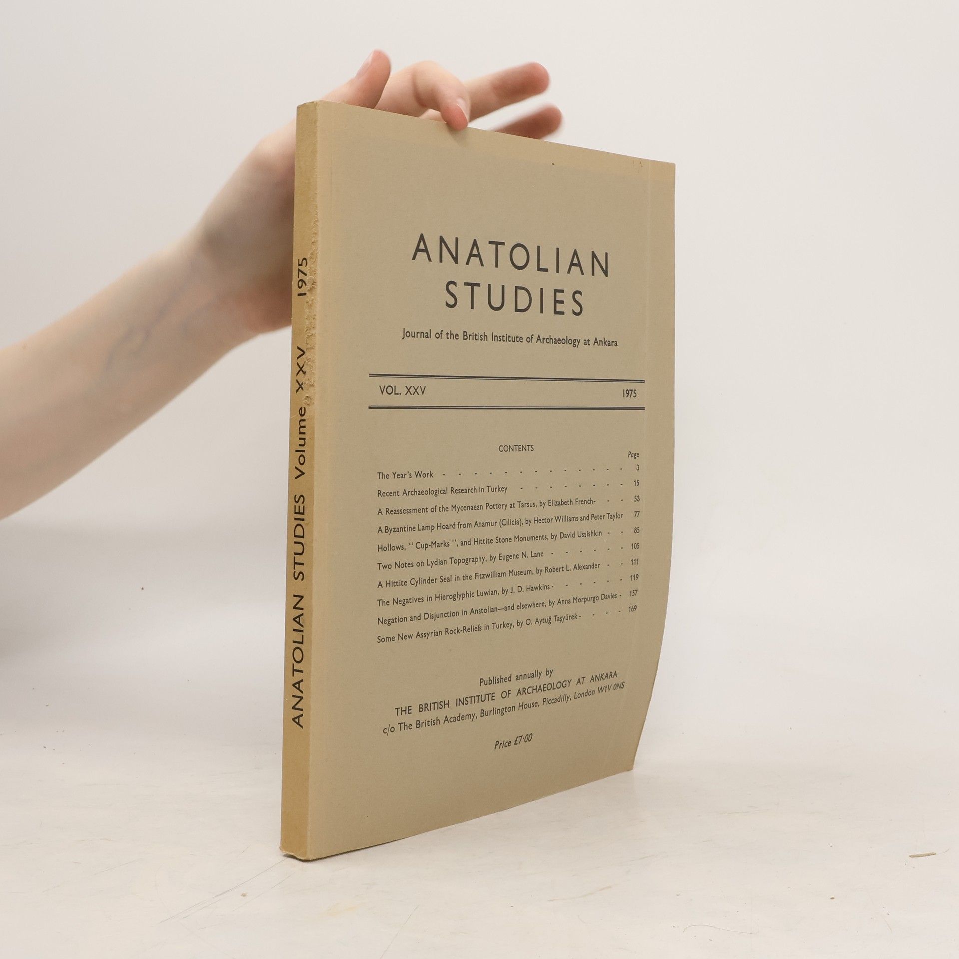 AA.VV. Anatolian Studies Vol. XXV