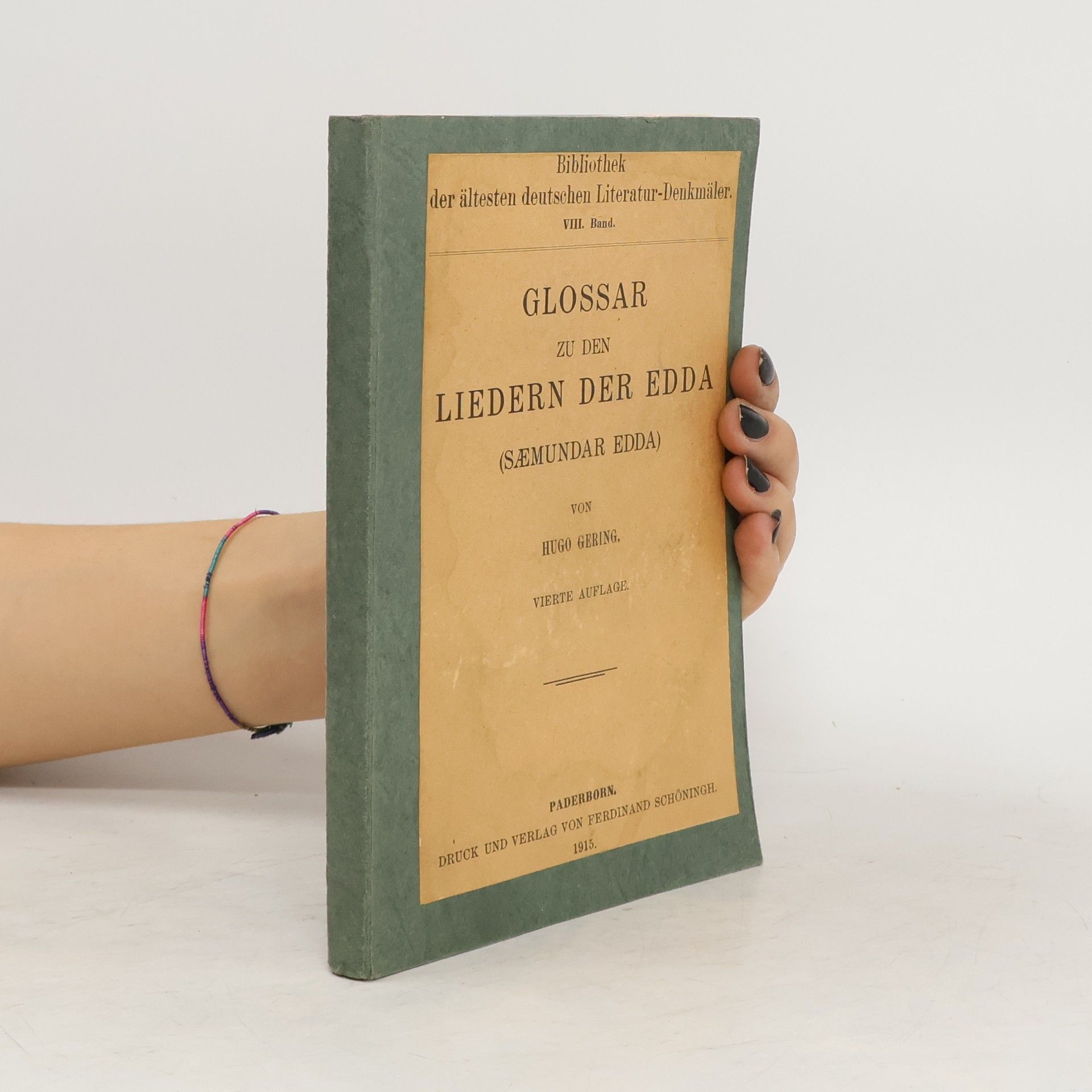 Hugo Gering Glossar zu den Liedern der Edda (Sæmundar Edda)