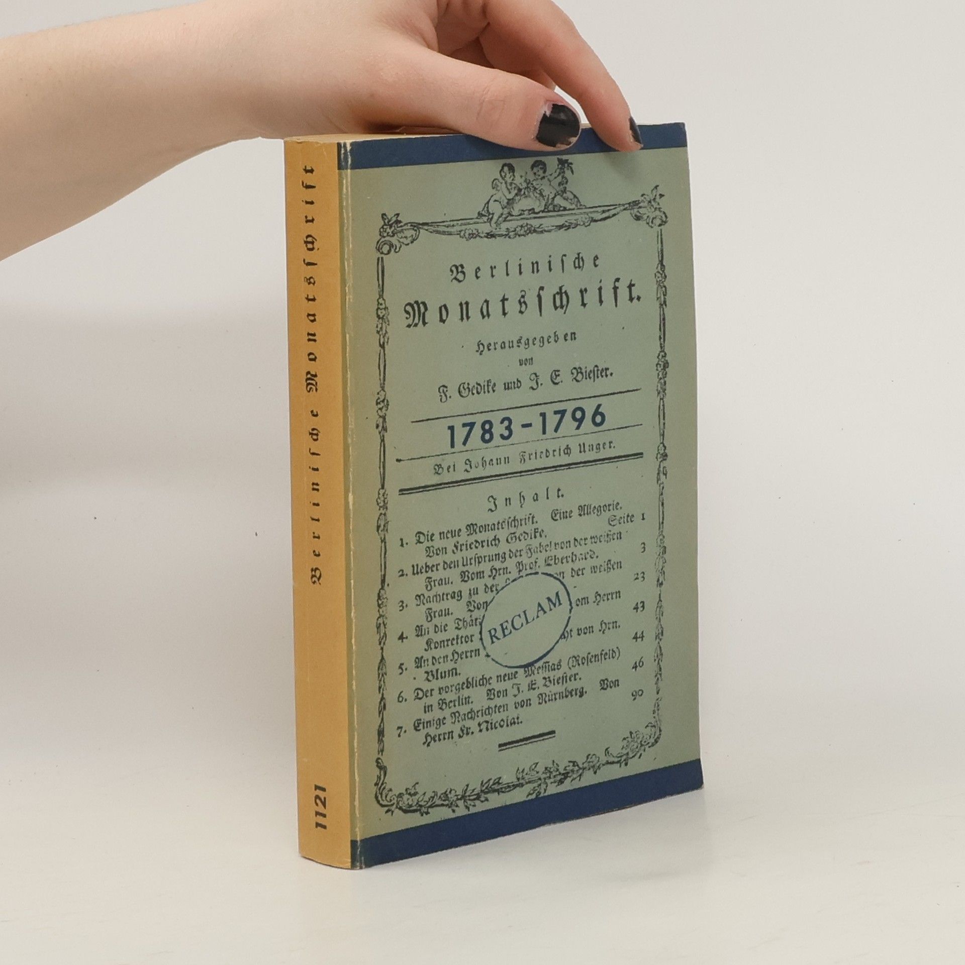 Friedrich Gedike Berlinische Monatsschrift 1783-1796