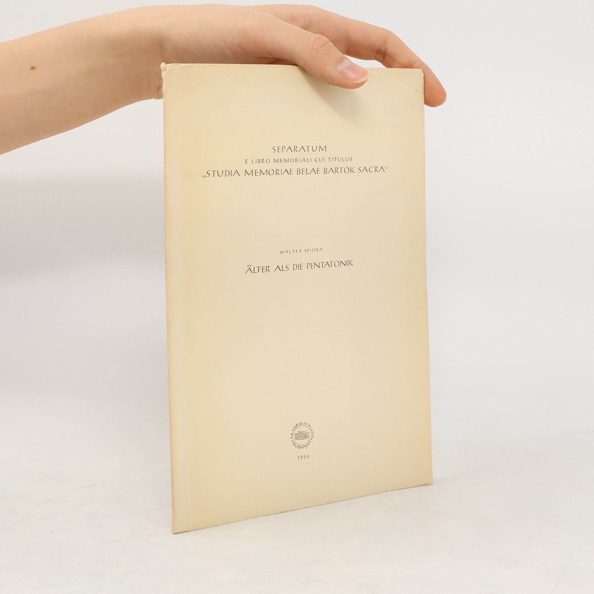 Autores varios Separatum e Libro Memoriali Cui Titulus "Studia Memoriae Belae Bartok Sacra"