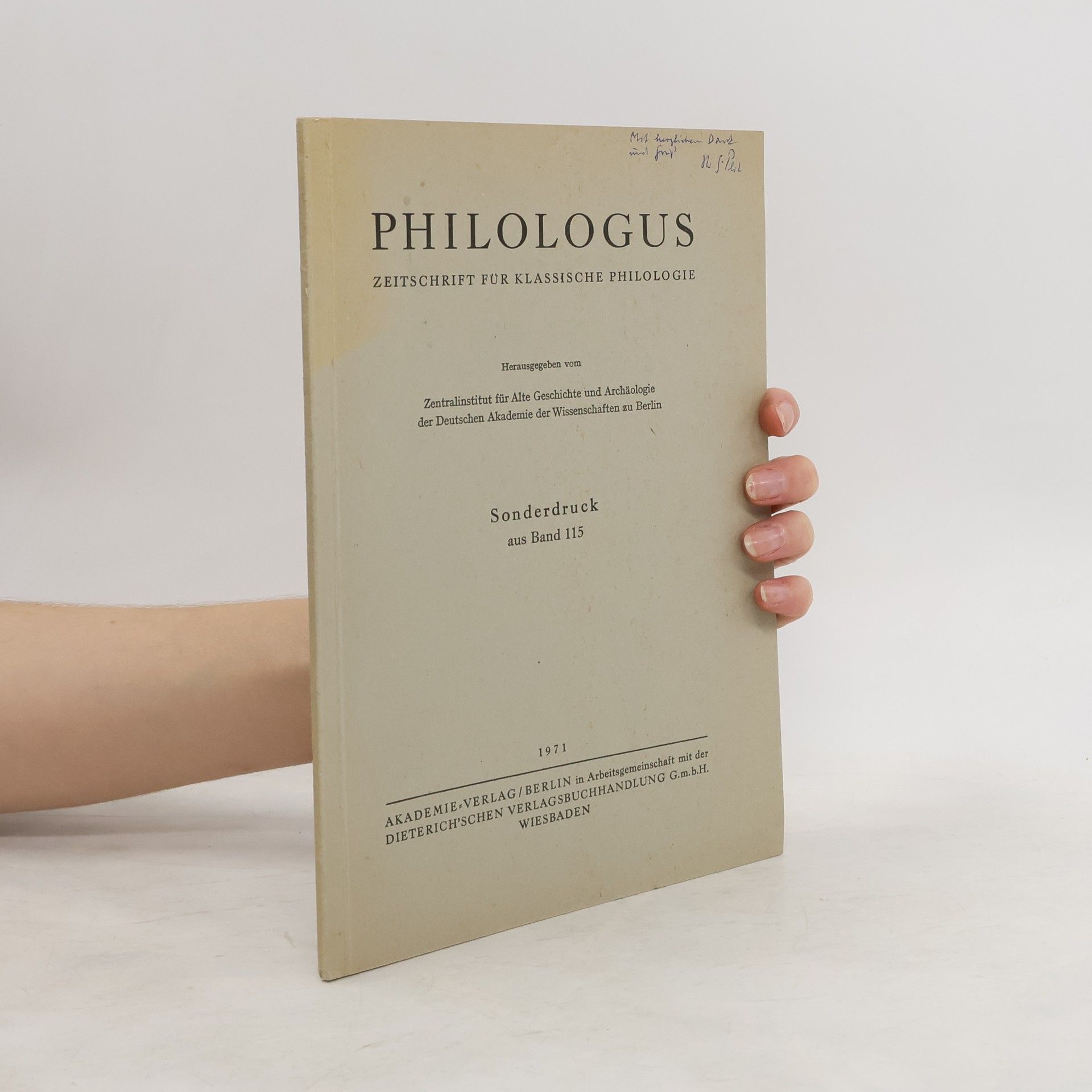 kolektiv Philologus. Sonderdruck aus Band 115