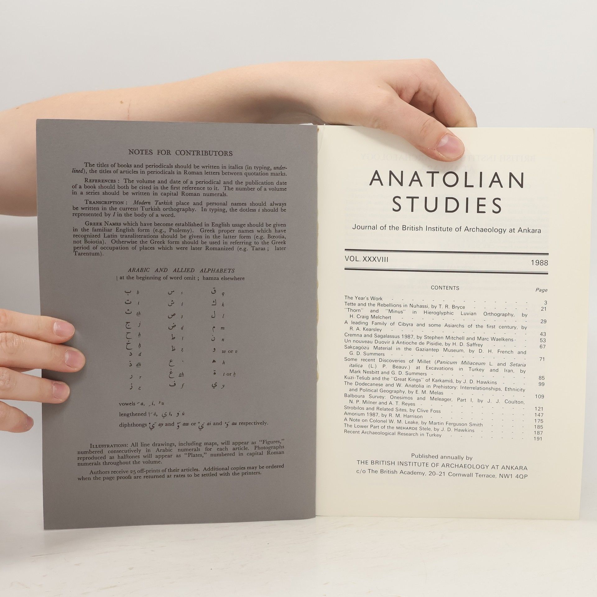 Autorenkollektiv Anatolian Studies. Volume XXXVII