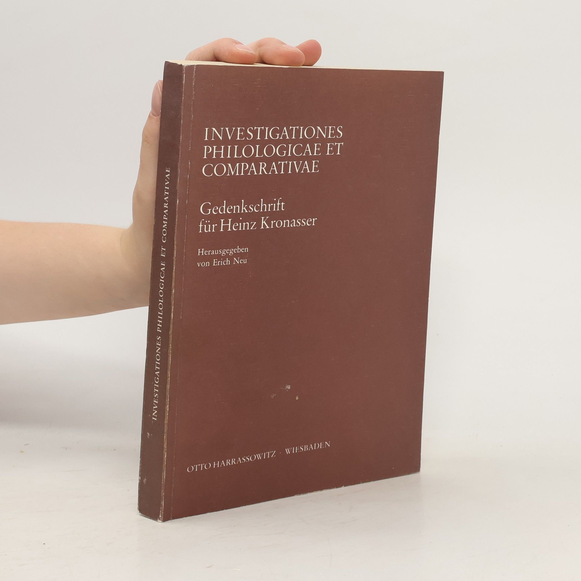 Erich Neu Investigationes philologicae et comparativae