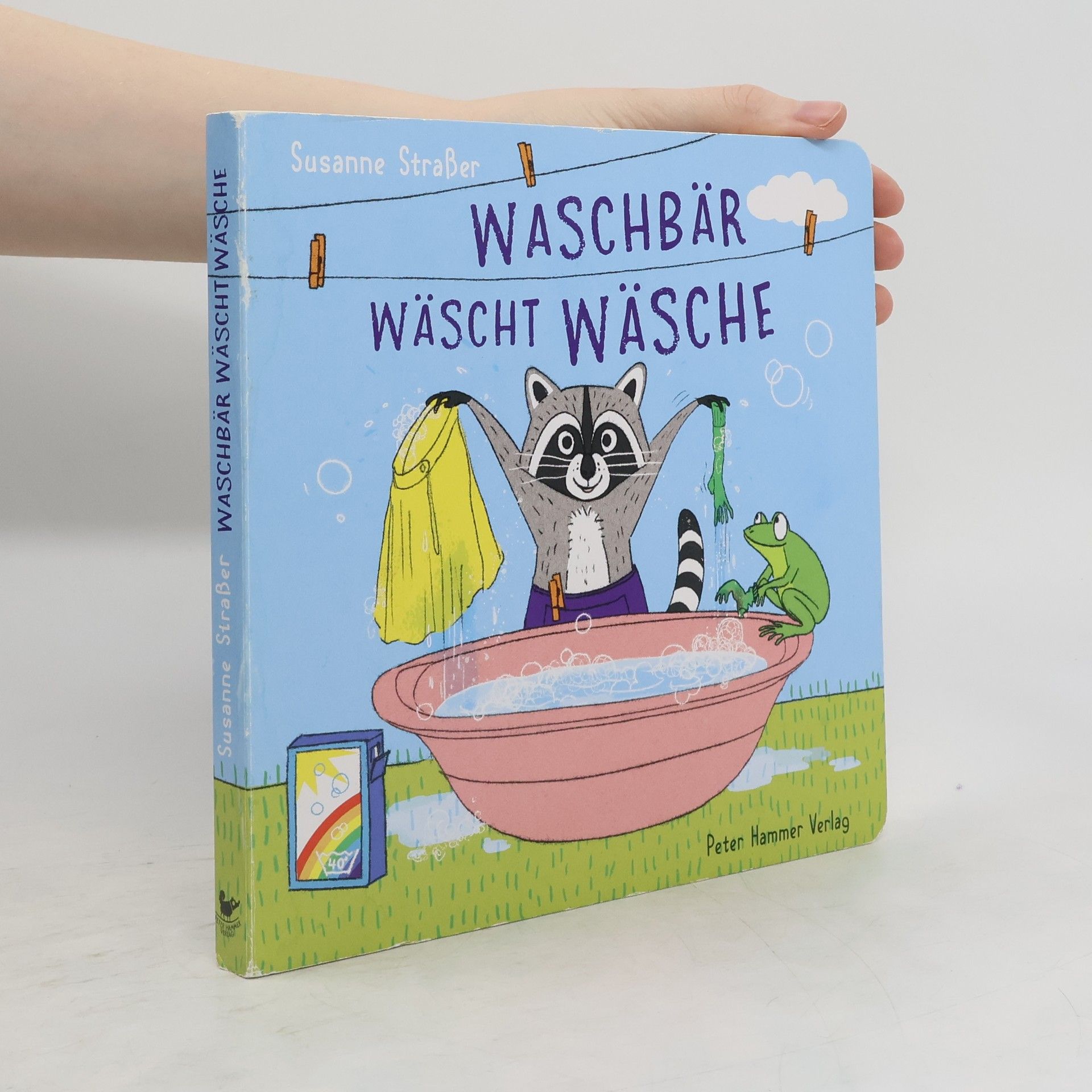 Susanne Straßer Waschbär wäscht Wäsche