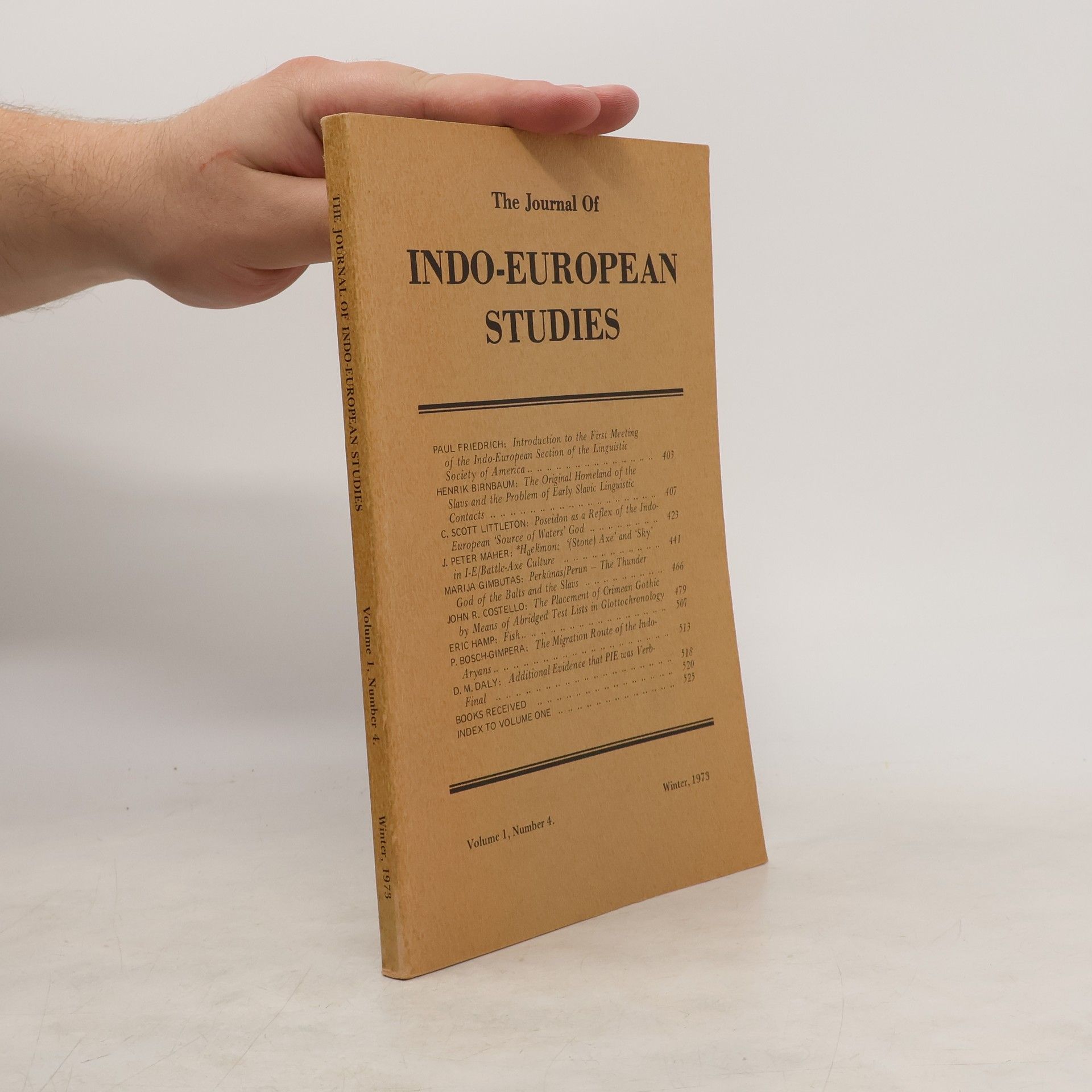 AA.VV. The Journal of Indo-European Studies