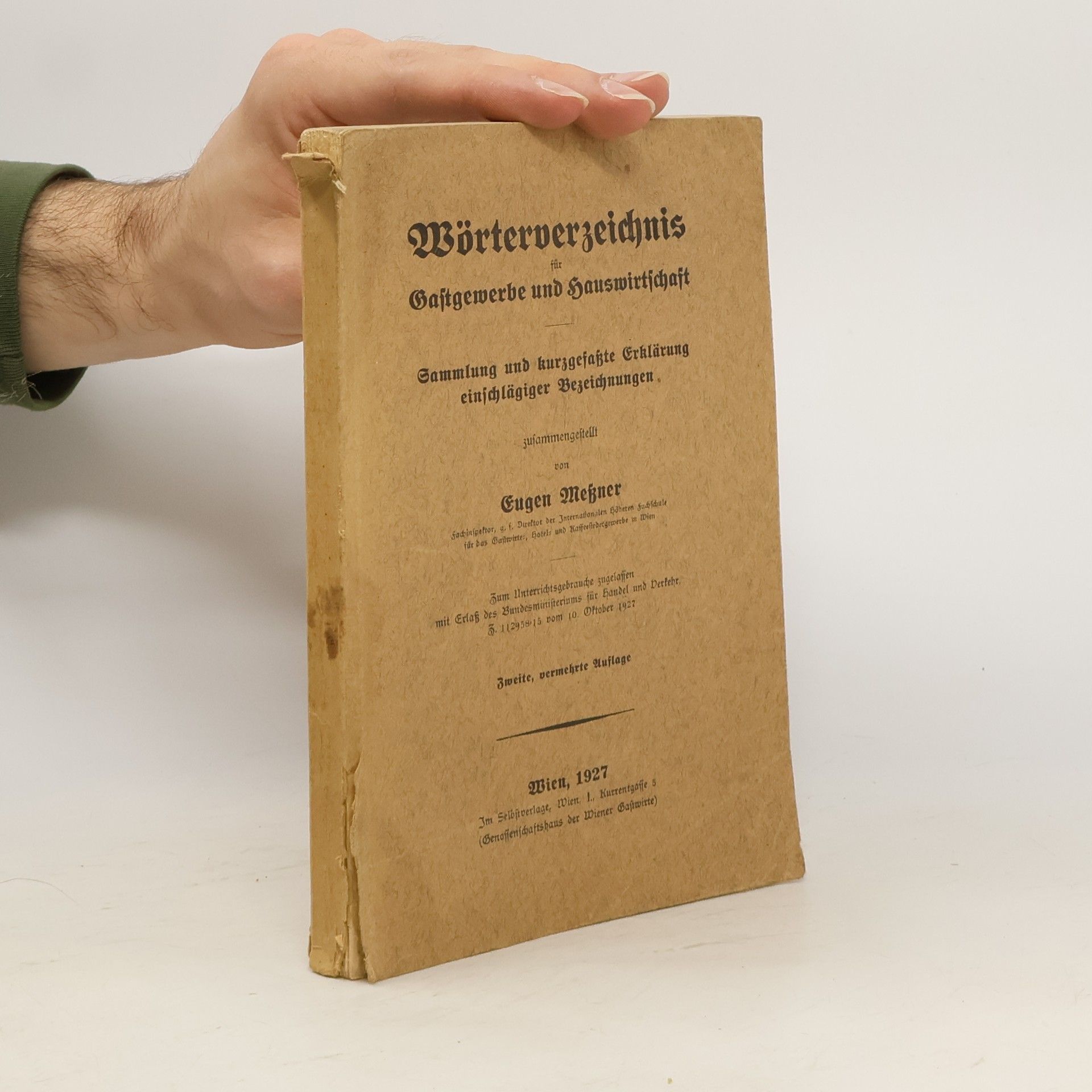 Eugen Messner Wörterverzeichnis für Gastgewerbe und Hauswirtschaft
