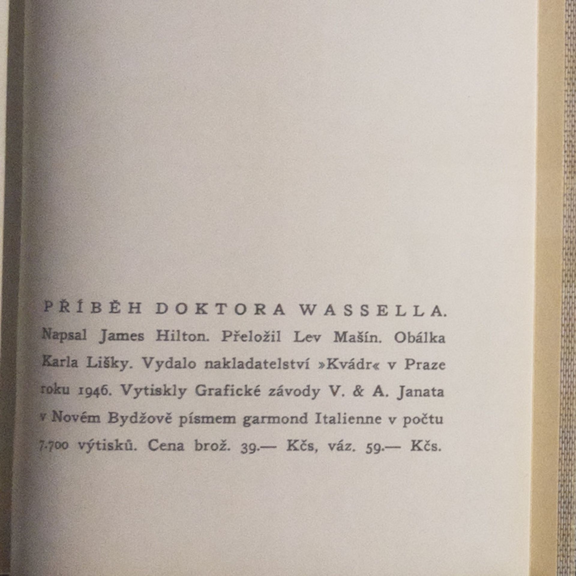 James Hilton Příběh doktora Wassella
