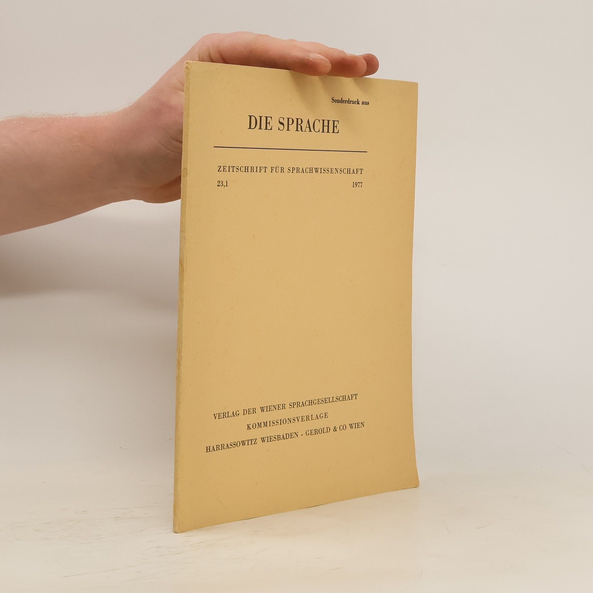 kolektiv Die Sprache zeitschrift für Sprachwissenschaft 23,1