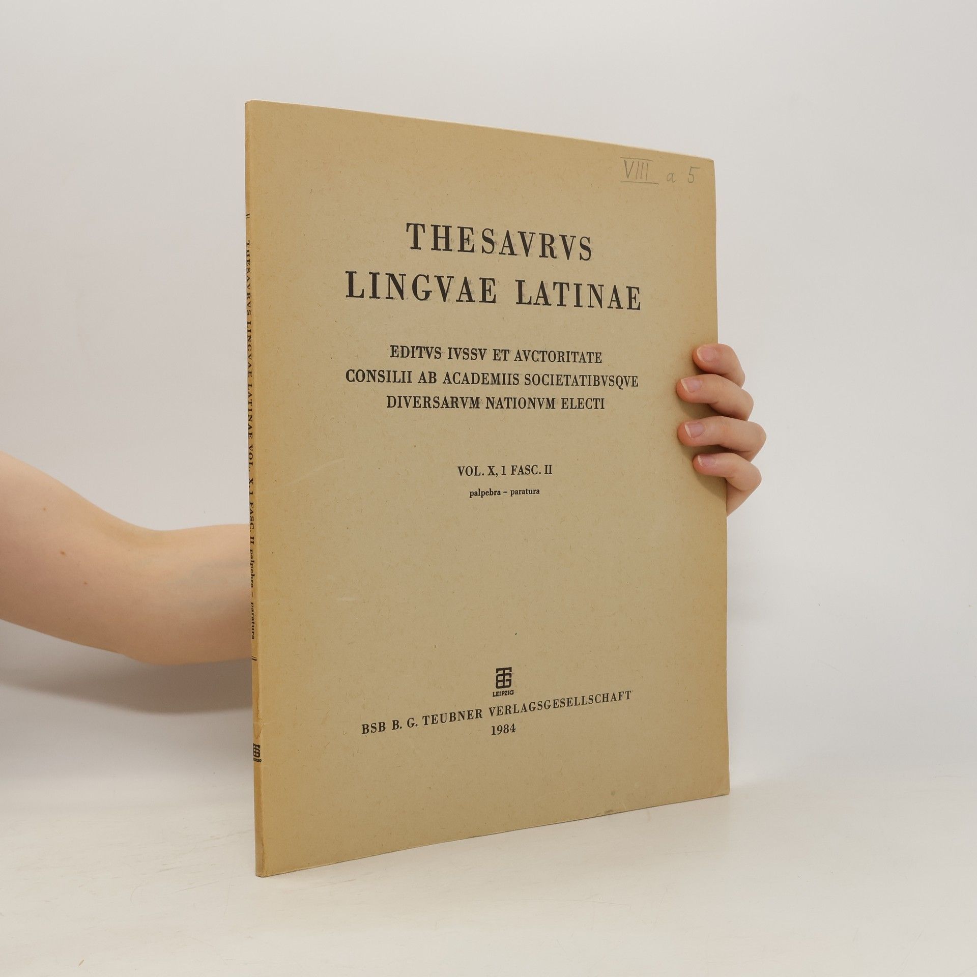 AA.VV. Thesaurus Linguae Latinae
