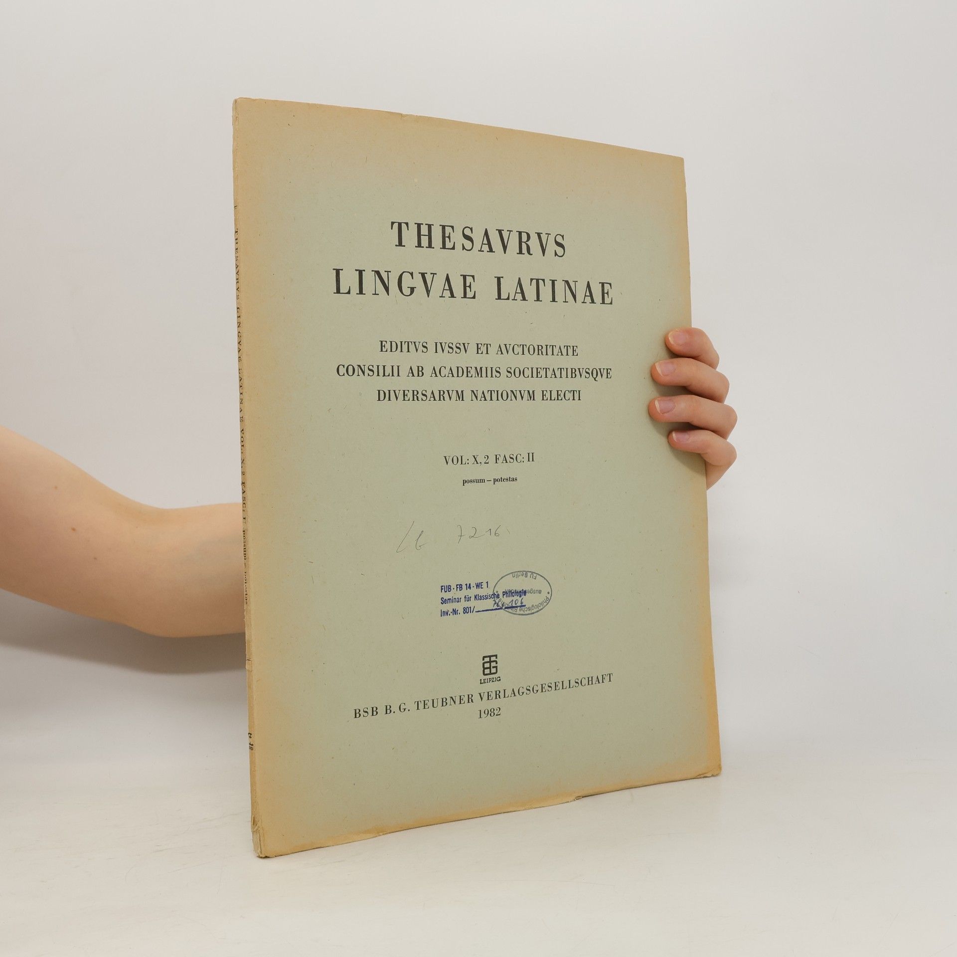 AA.VV. Thesaurus Linguae Latinae